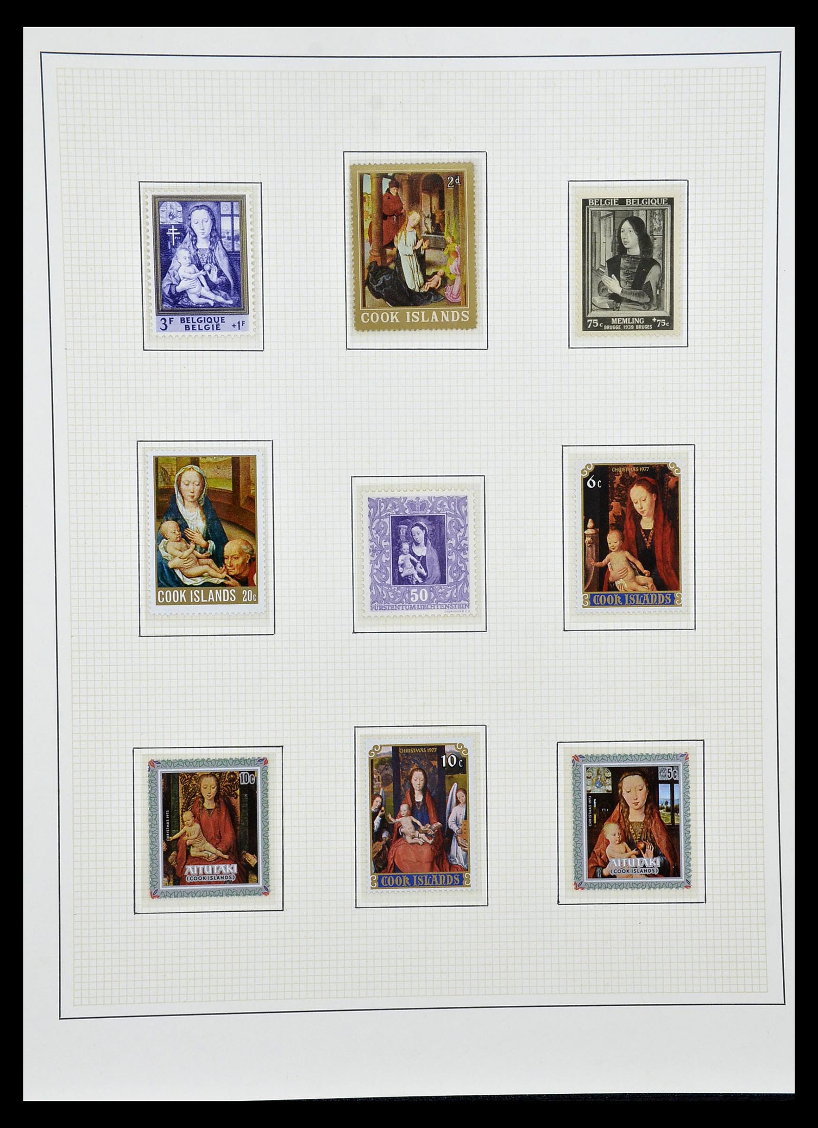 34946 033 - Stamp Collection 34946 Motief Kunst en Religie.