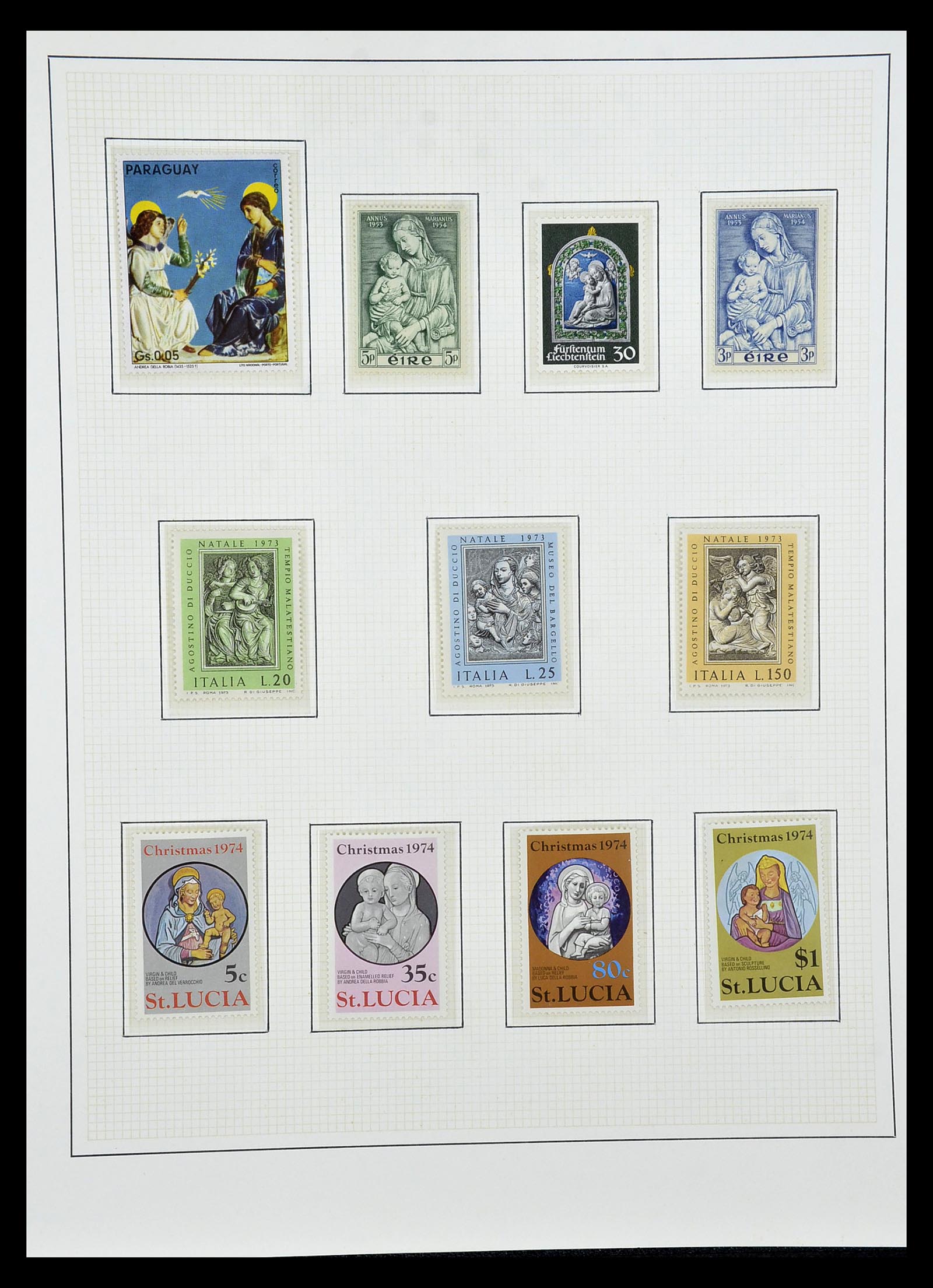 34946 036 - Postzegelverzameling 34946 Motief Kunst en Religie.