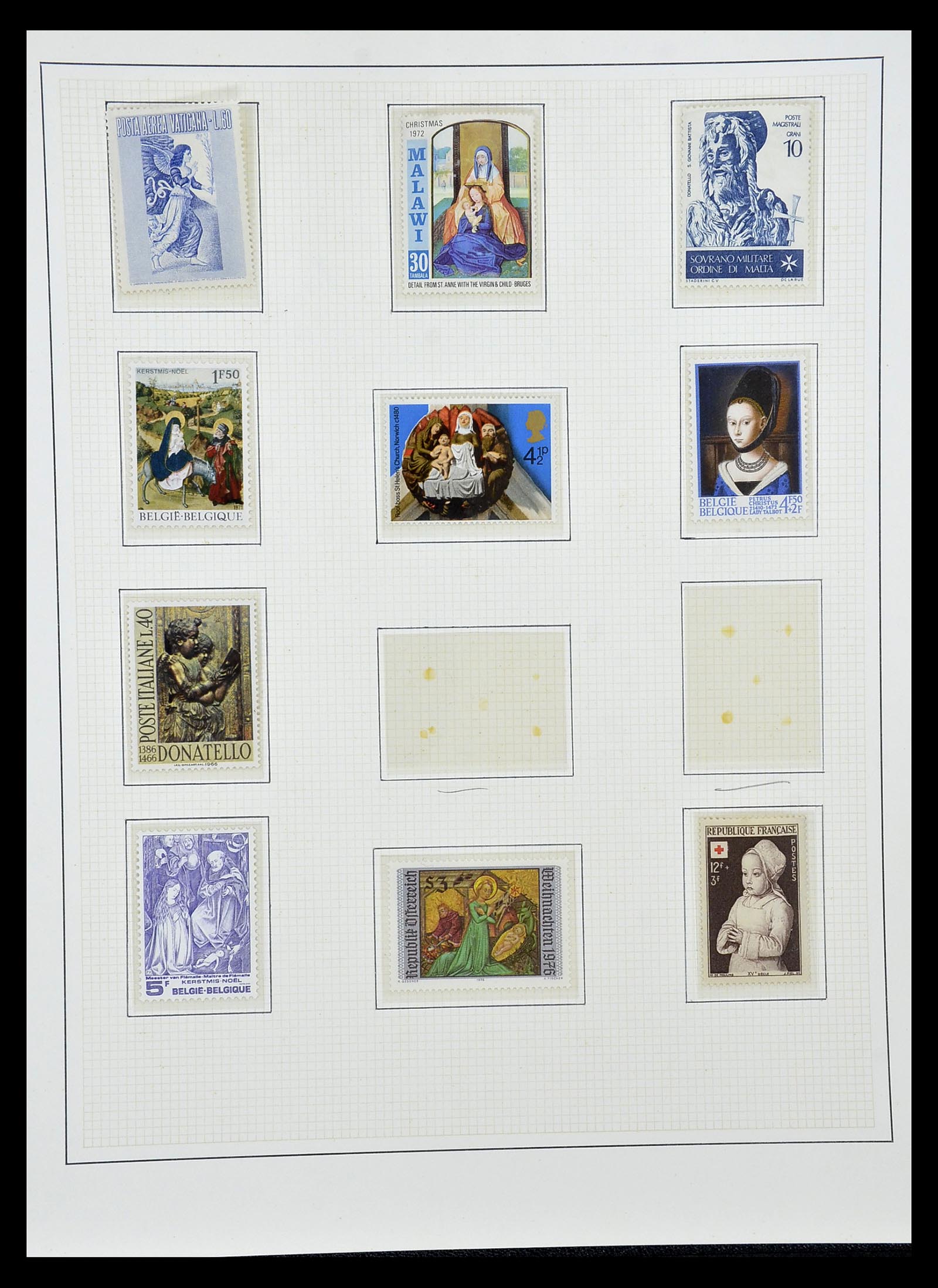 34946 040 - Postzegelverzameling 34946 Motief Kunst en Religie.