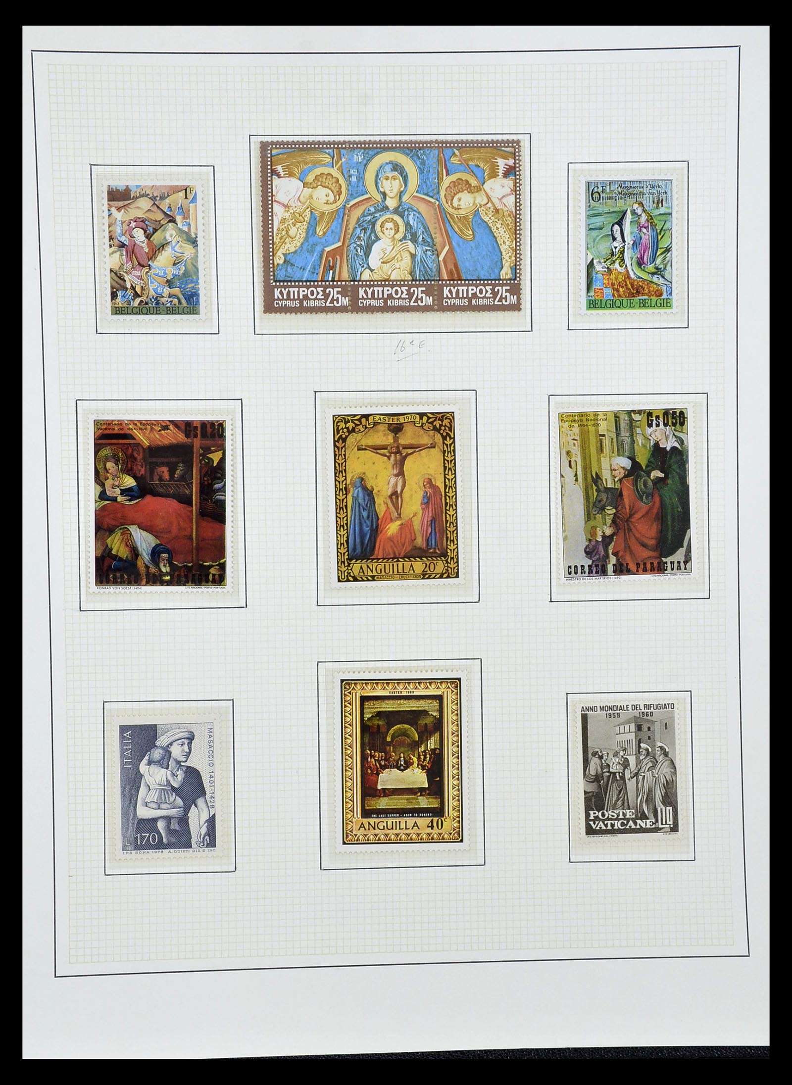 34946 046 - Stamp Collection 34946 Motief Kunst en Religie.