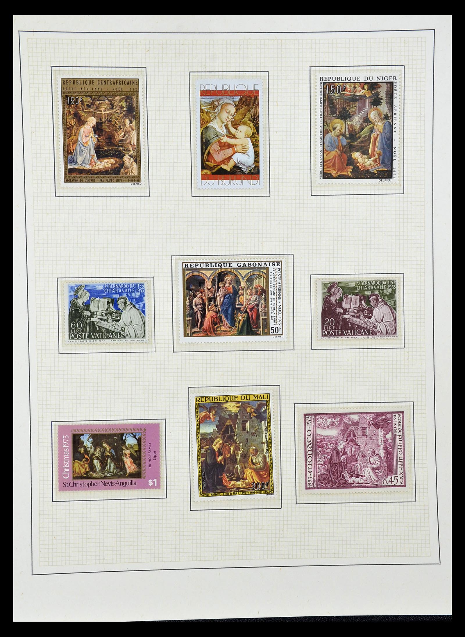 34946 049 - Stamp Collection 34946 Motief Kunst en Religie.