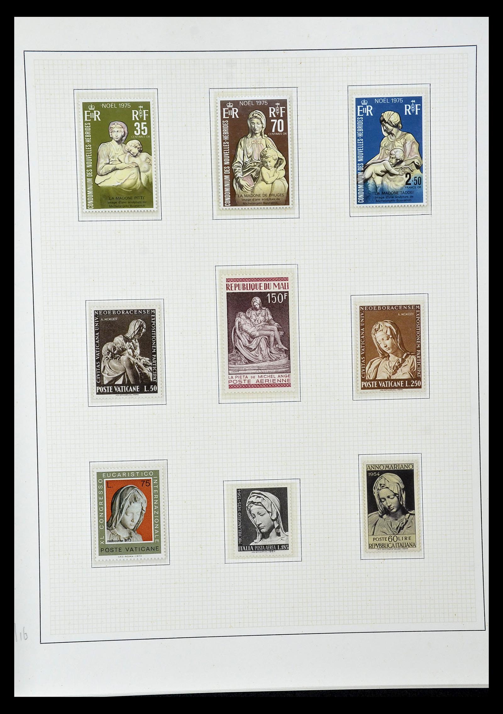 34946 082 - Stamp Collection 34946 Motief Kunst en Religie.