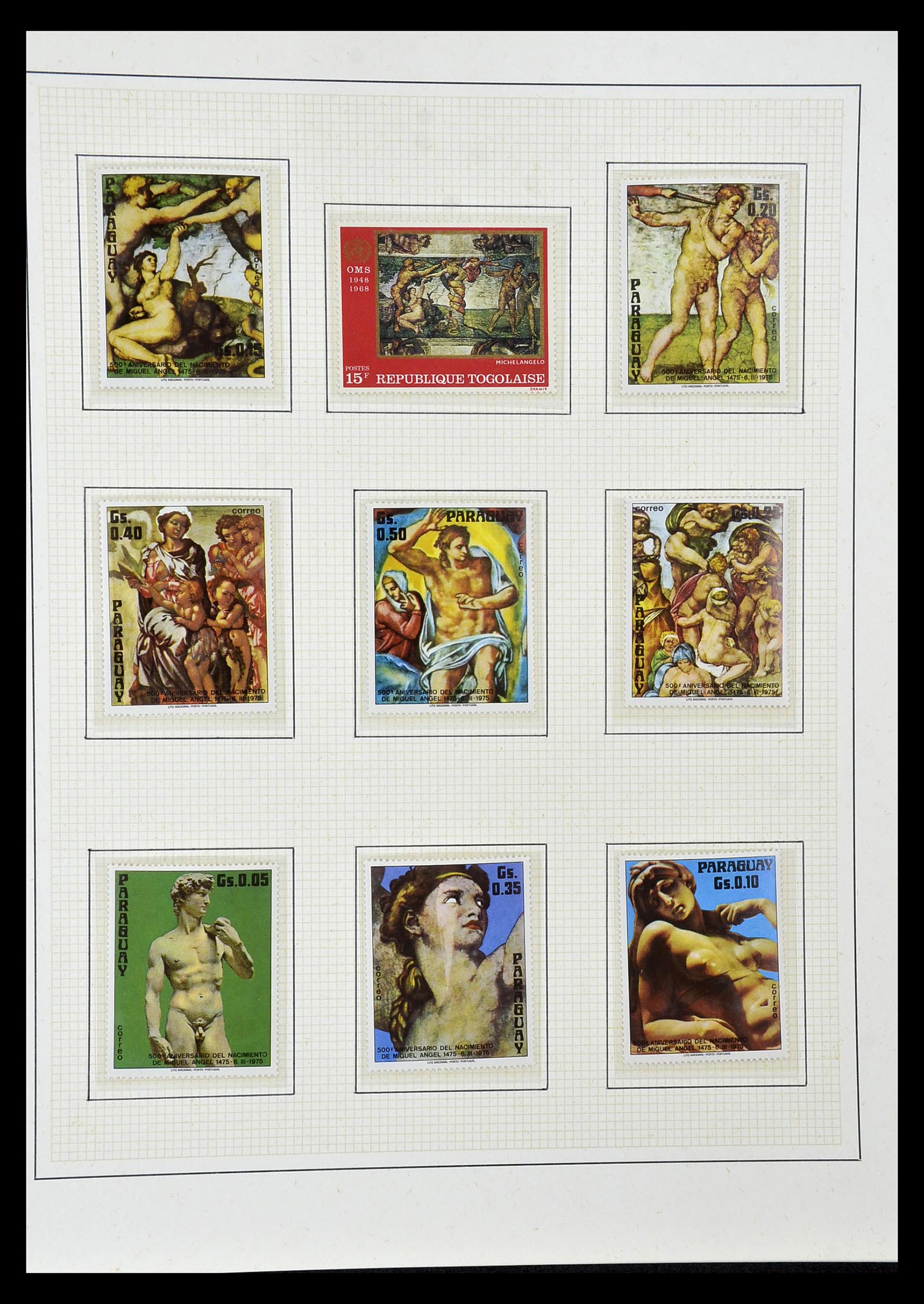 34946 084 - Stamp Collection 34946 Motief Kunst en Religie.