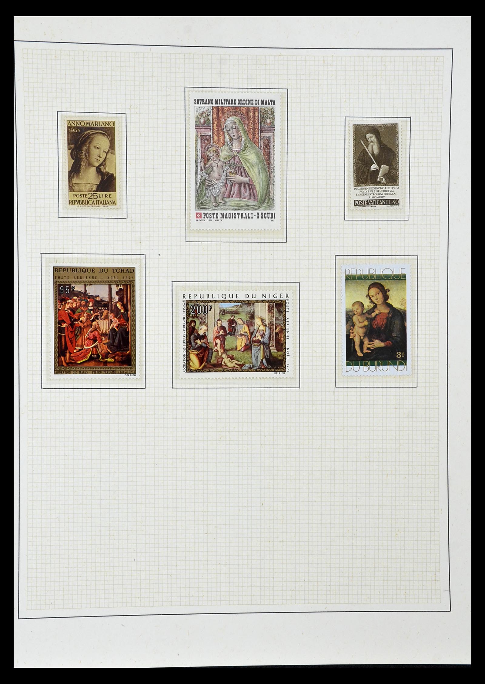 34946 088 - Stamp Collection 34946 Motief Kunst en Religie.