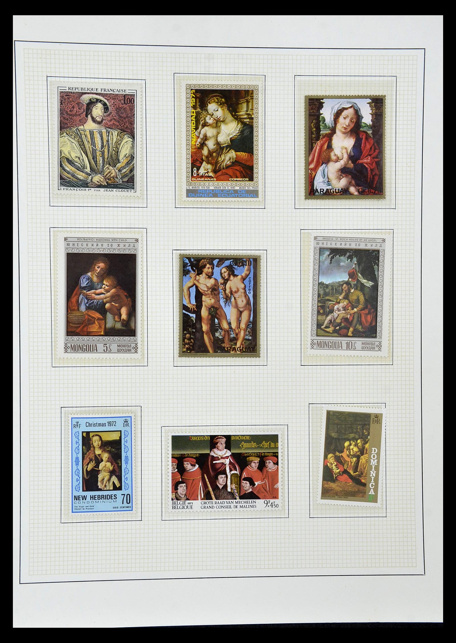 34946 093 - Stamp Collection 34946 Motief Kunst en Religie.