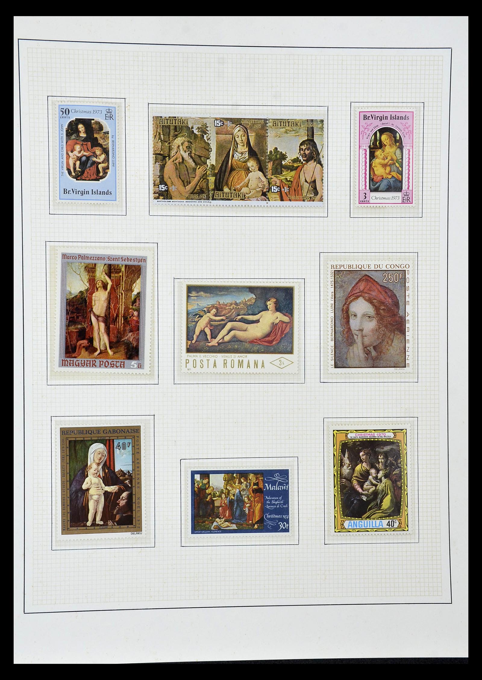 34946 094 - Stamp Collection 34946 Motief Kunst en Religie.