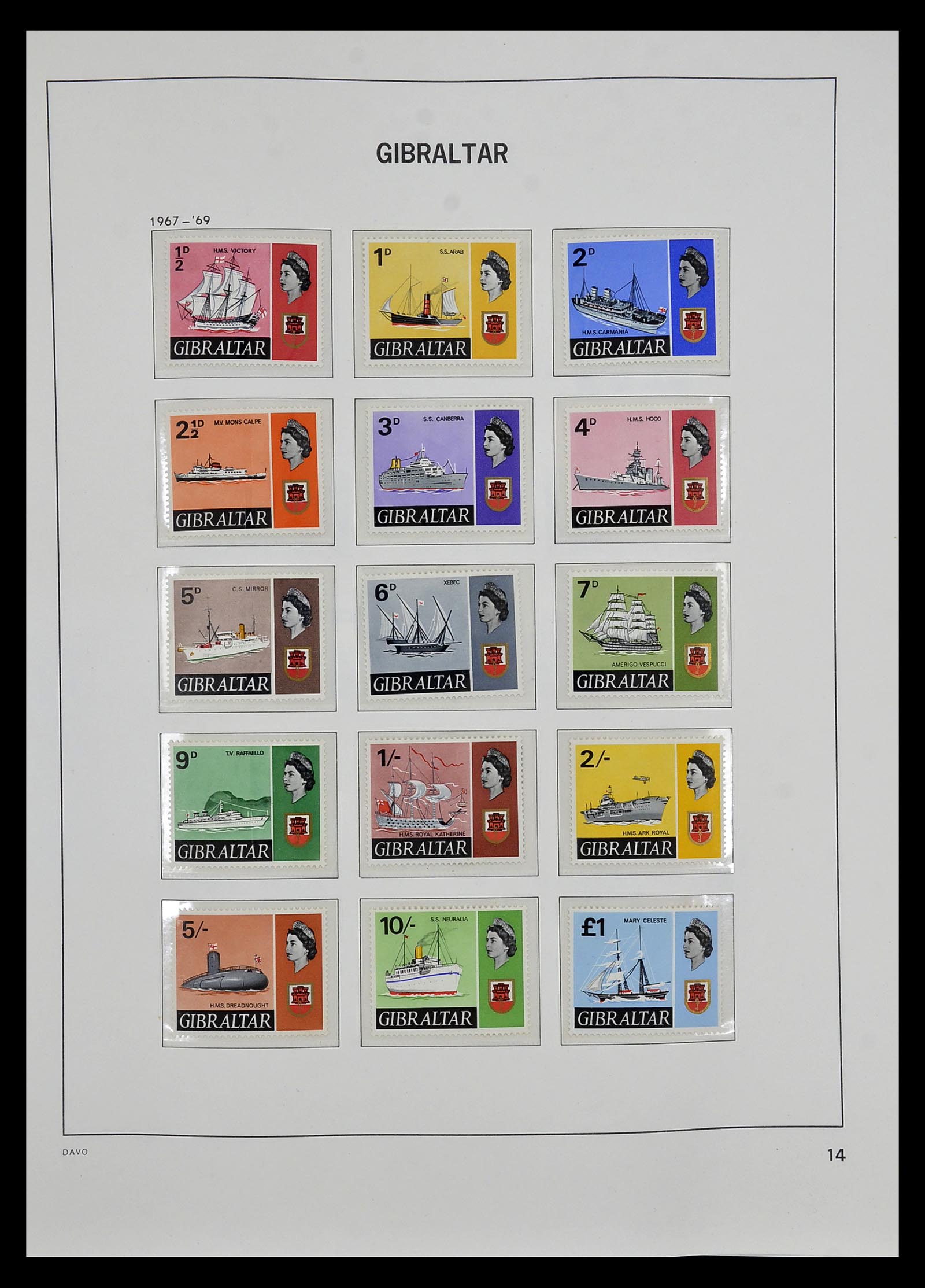 34947 010 - Postzegelverzameling 34947 Gibraltar 1912-2013.