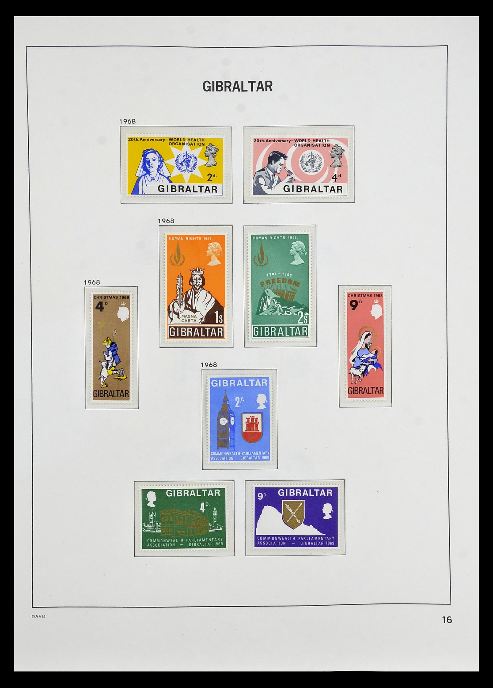 34947 012 - Postzegelverzameling 34947 Gibraltar 1912-2013.