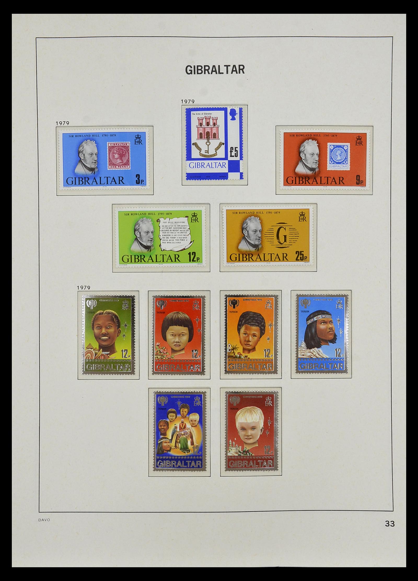 34947 028 - Postzegelverzameling 34947 Gibraltar 1912-2013.