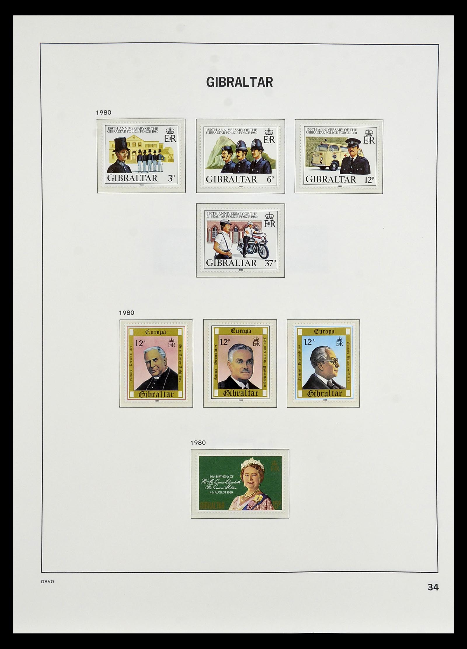 34947 029 - Postzegelverzameling 34947 Gibraltar 1912-2013.