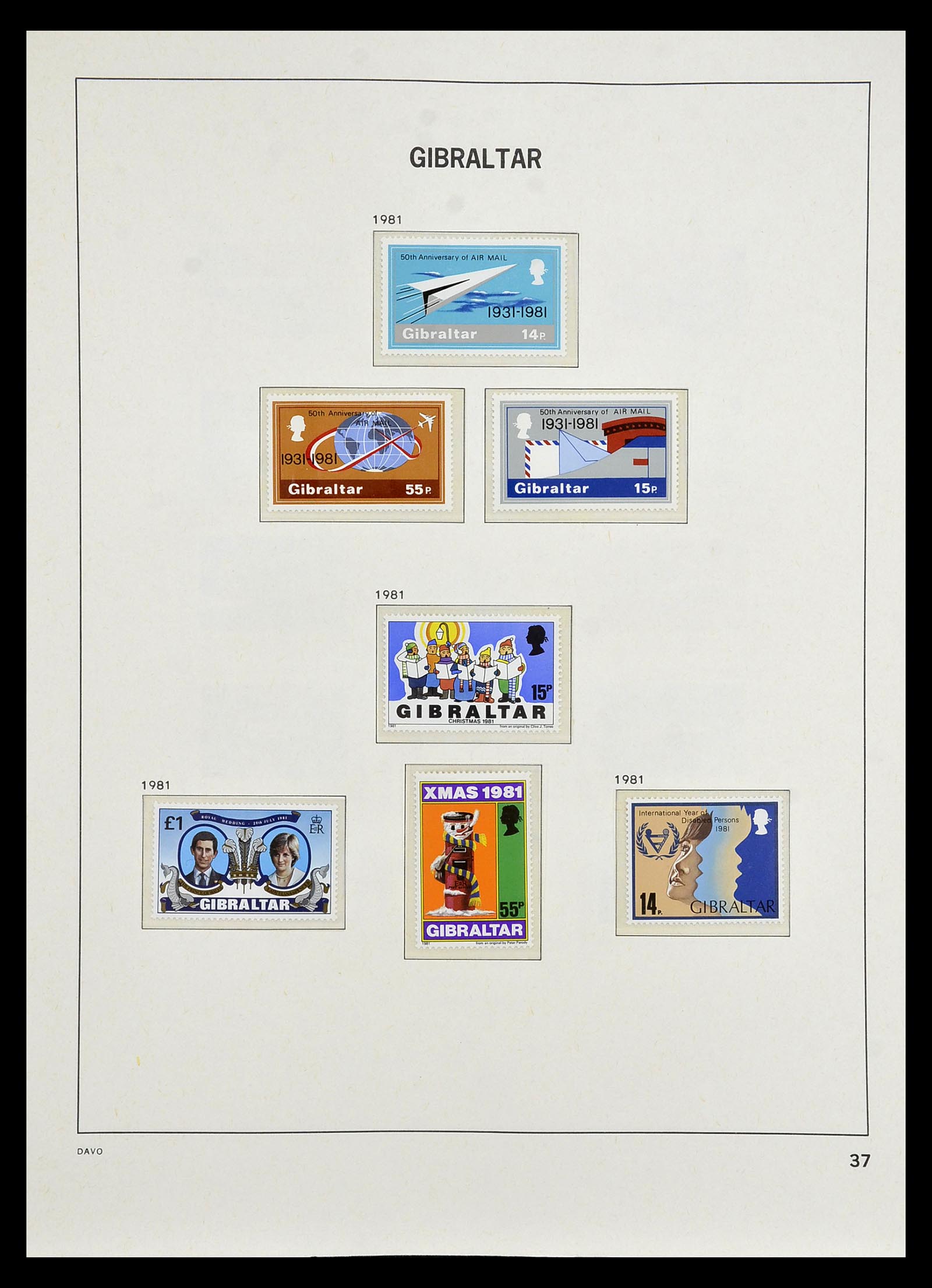 34947 032 - Postzegelverzameling 34947 Gibraltar 1912-2013.