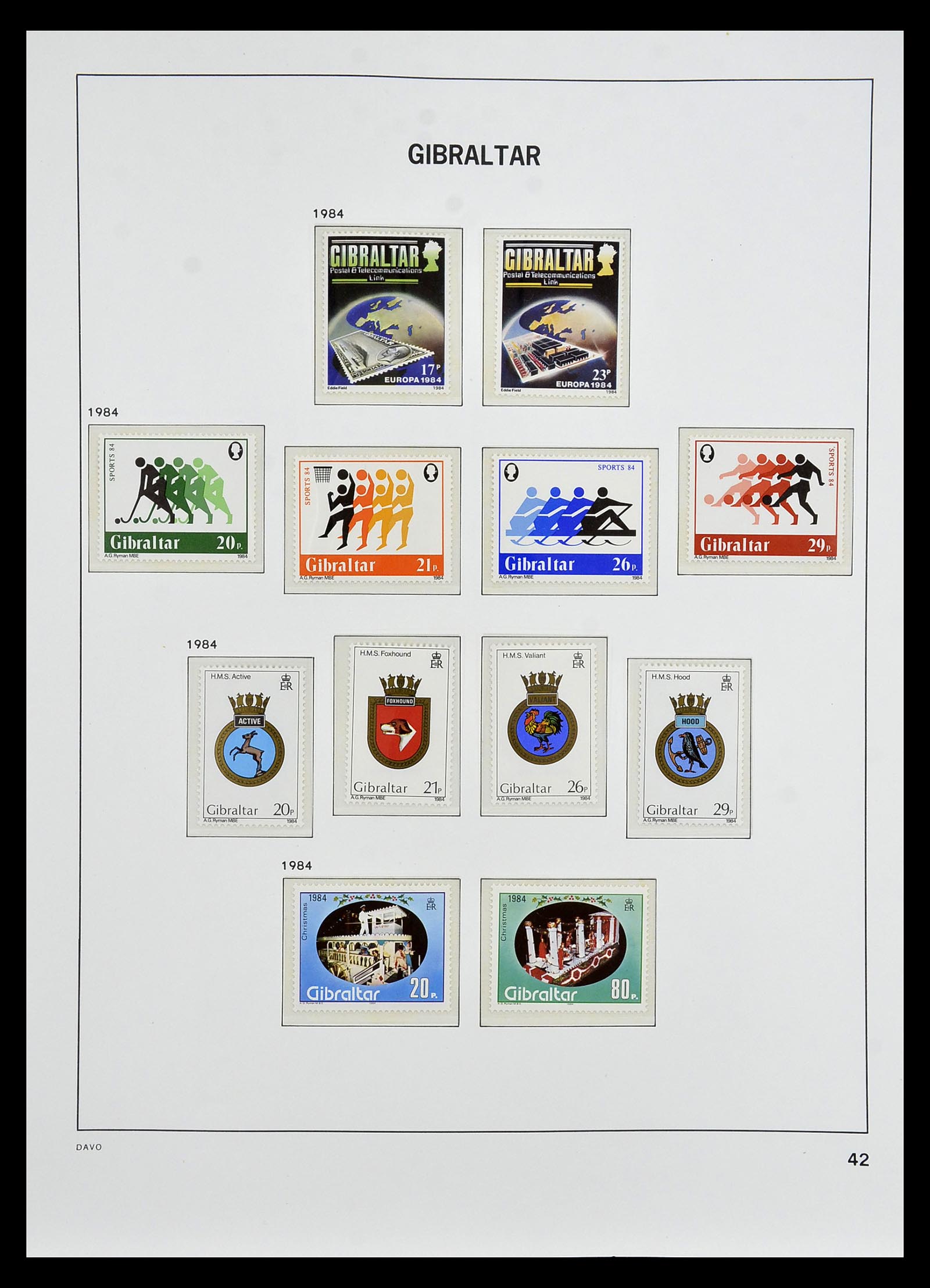 34947 037 - Postzegelverzameling 34947 Gibraltar 1912-2013.
