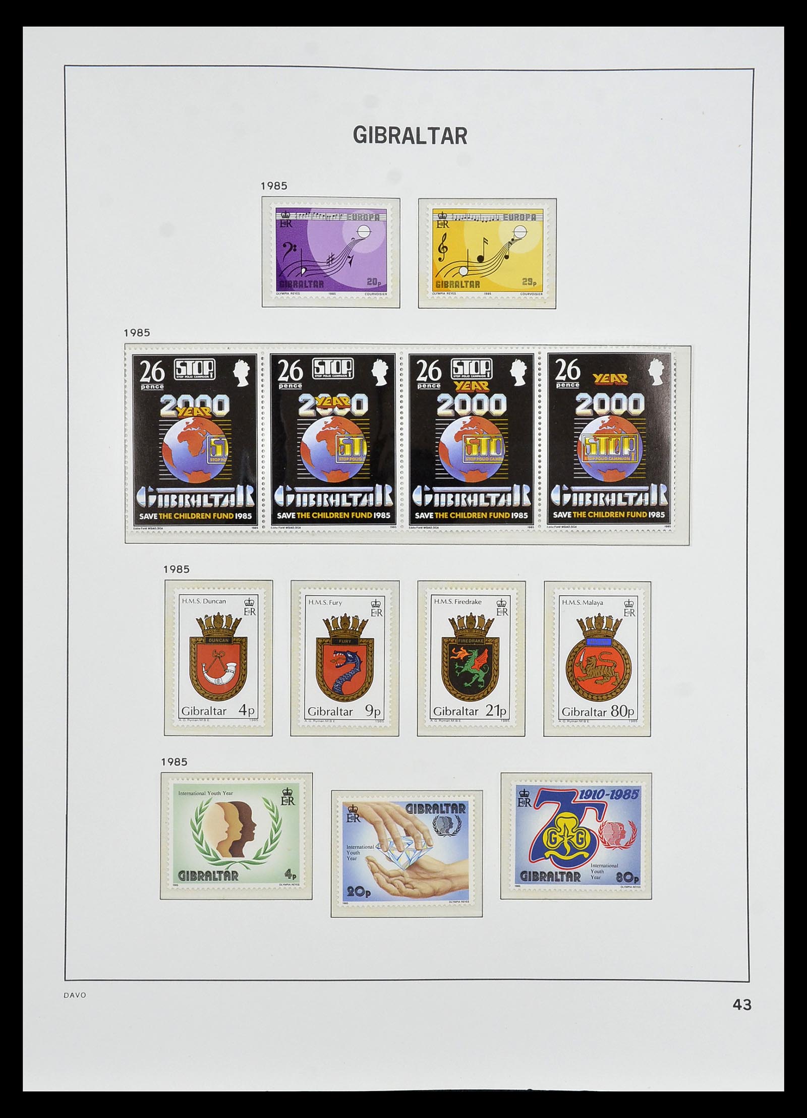 34947 038 - Postzegelverzameling 34947 Gibraltar 1912-2013.