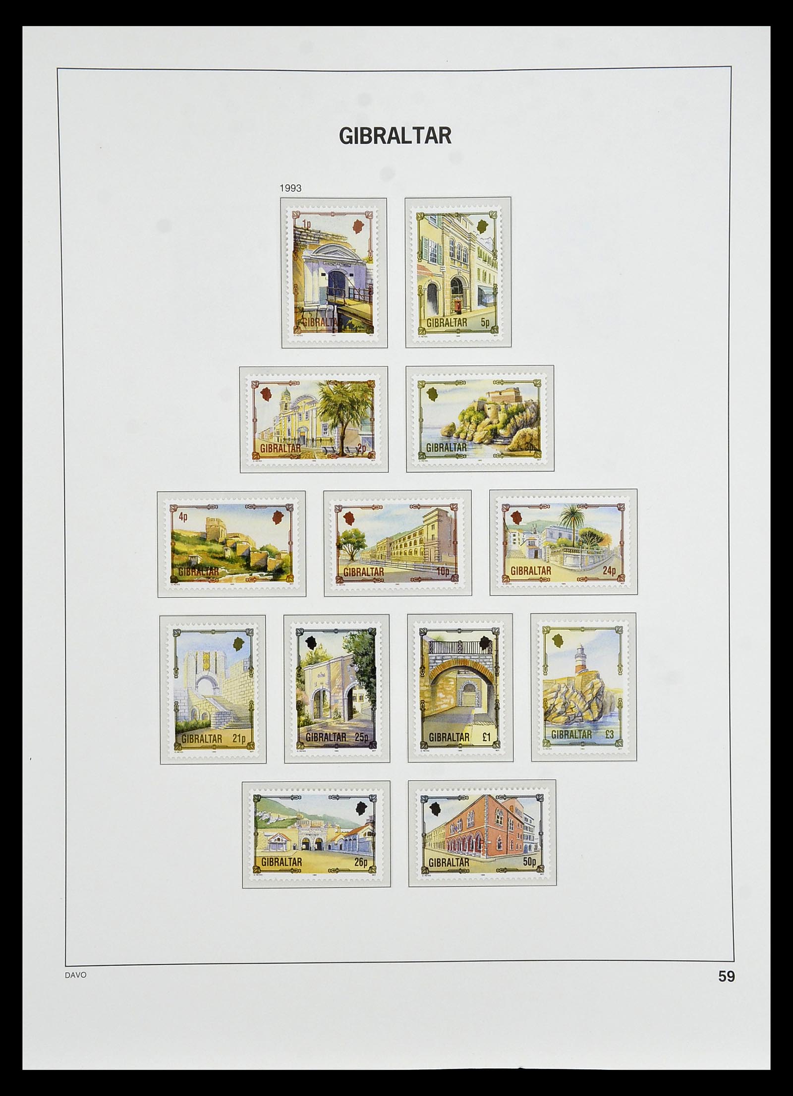 34947 054 - Postzegelverzameling 34947 Gibraltar 1912-2013.