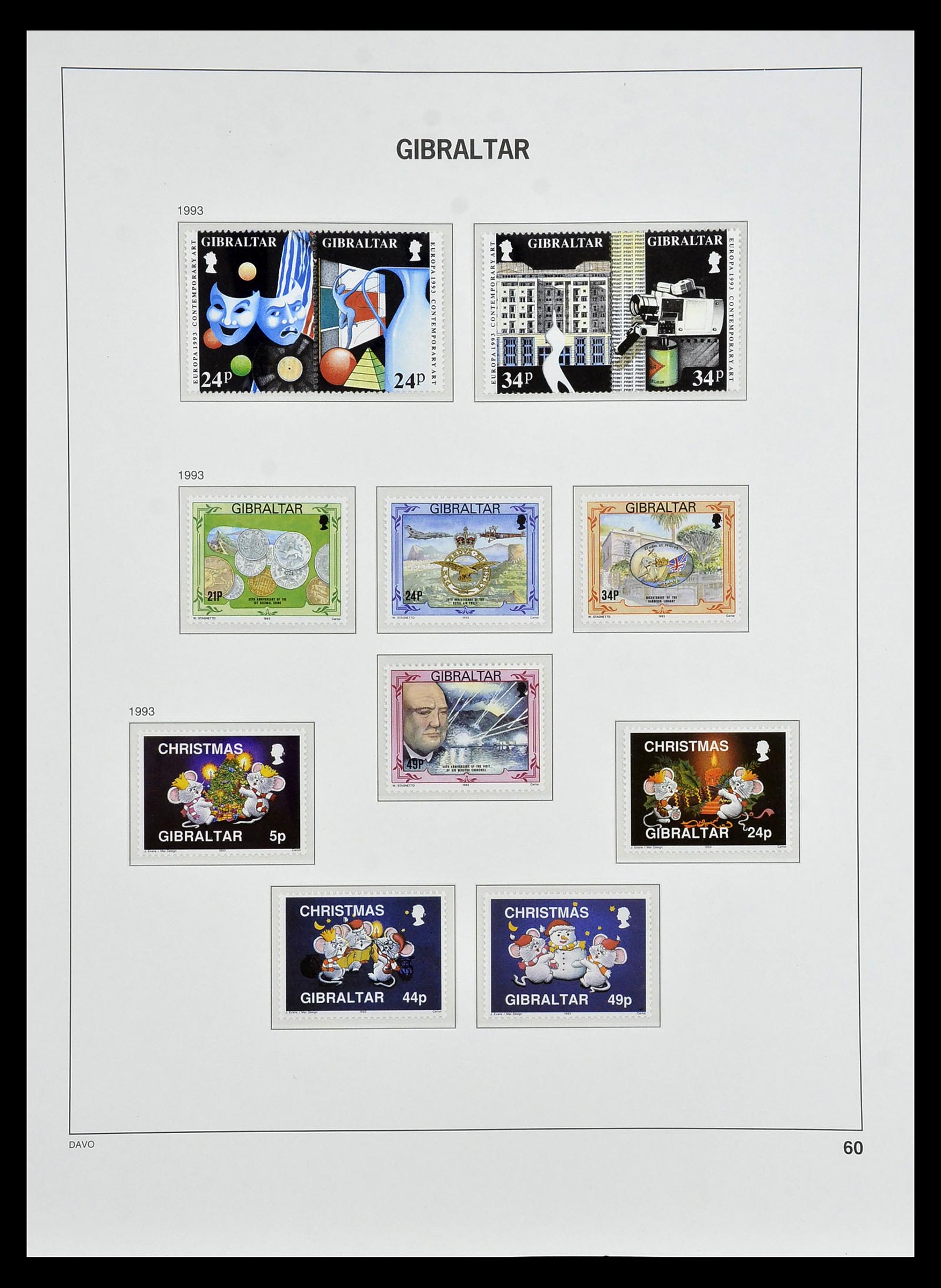 34947 055 - Postzegelverzameling 34947 Gibraltar 1912-2013.