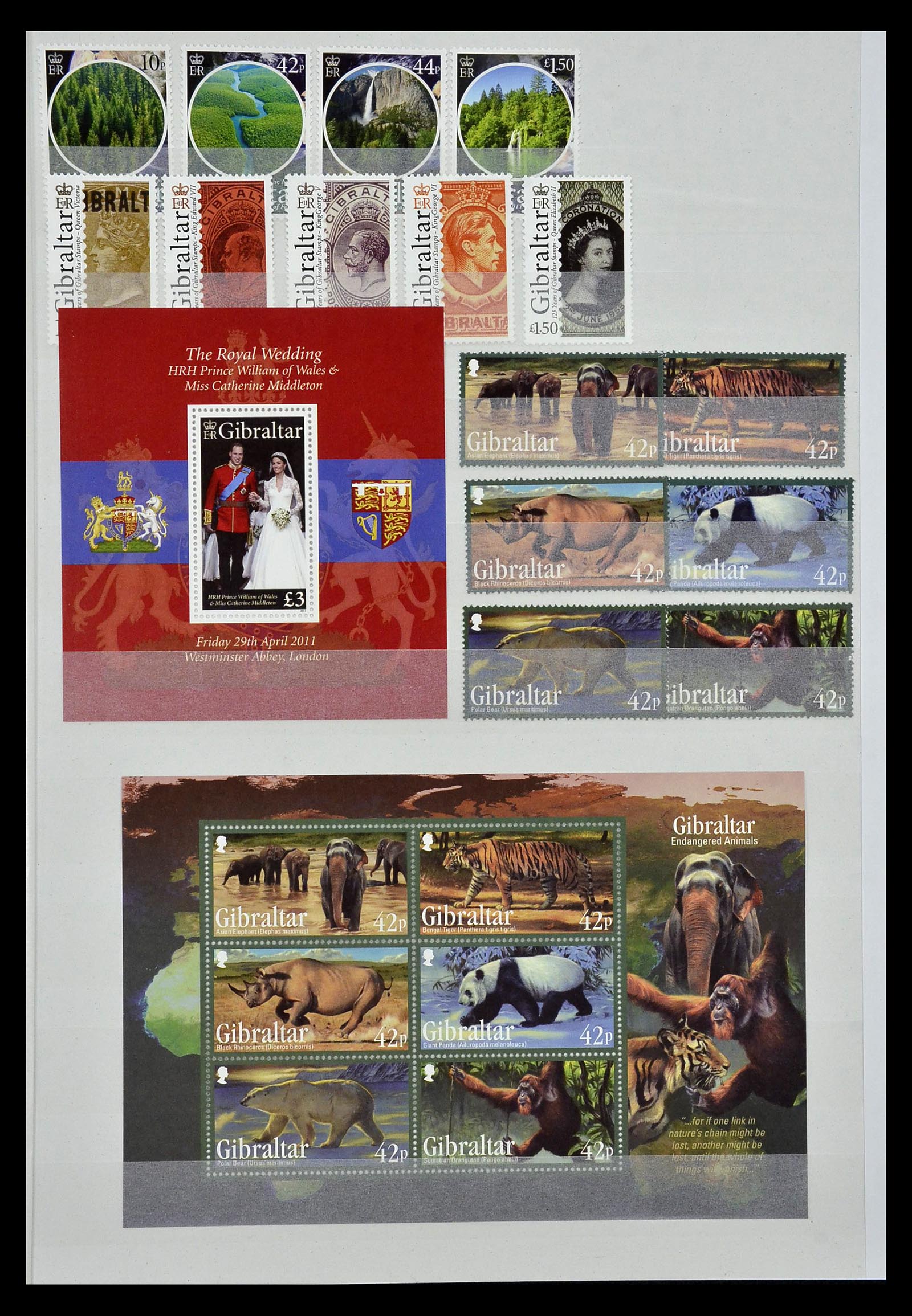 34947 134 - Postzegelverzameling 34947 Gibraltar 1912-2013.