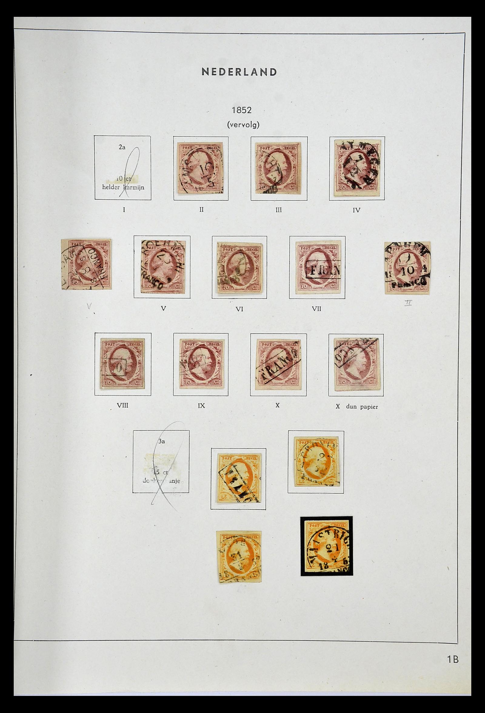 34948 002 - Postzegelverzameling 34948 Nederland 1852.