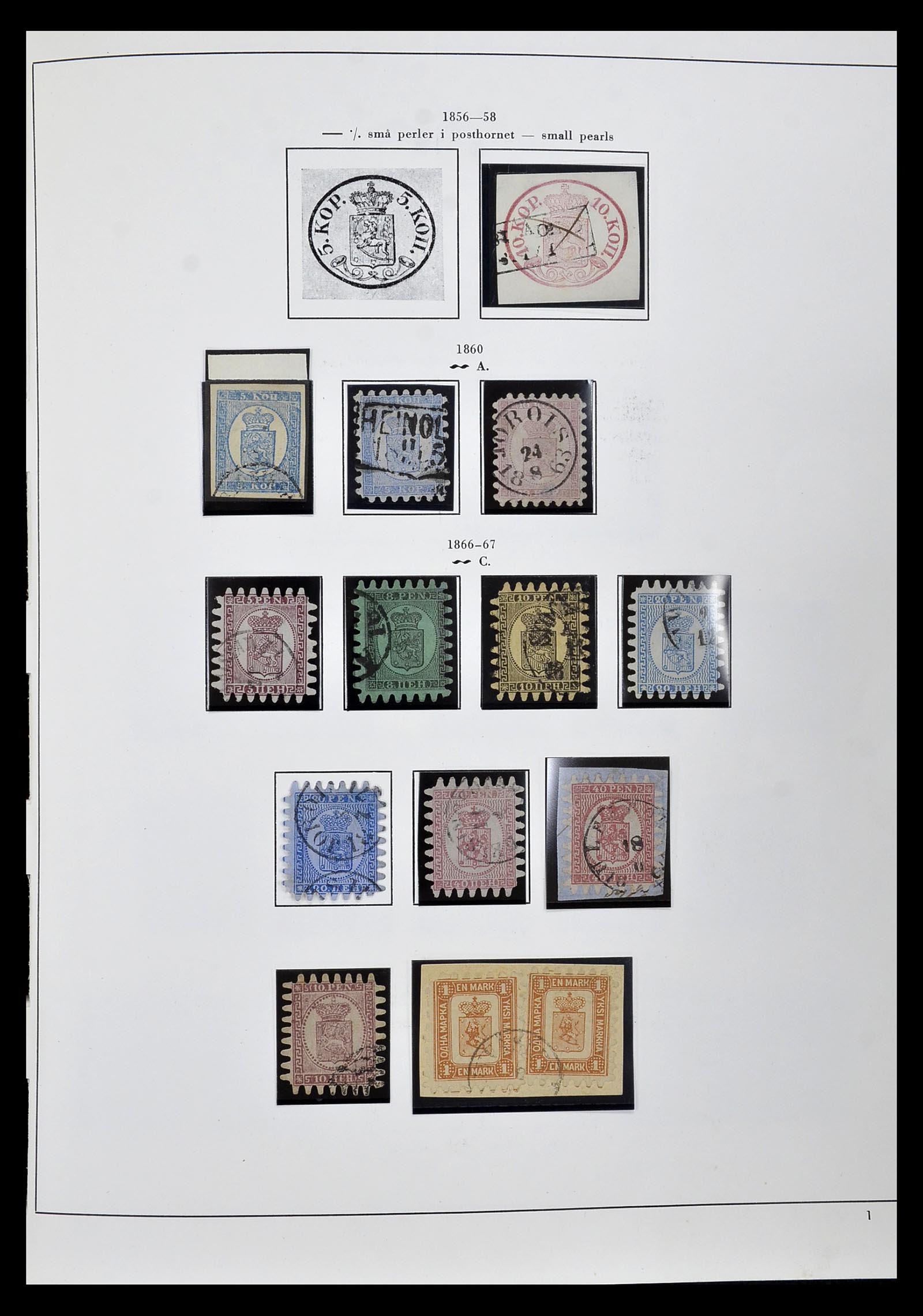 34955 001 - Postzegelverzameling 34955 Finland 1856-1990.
