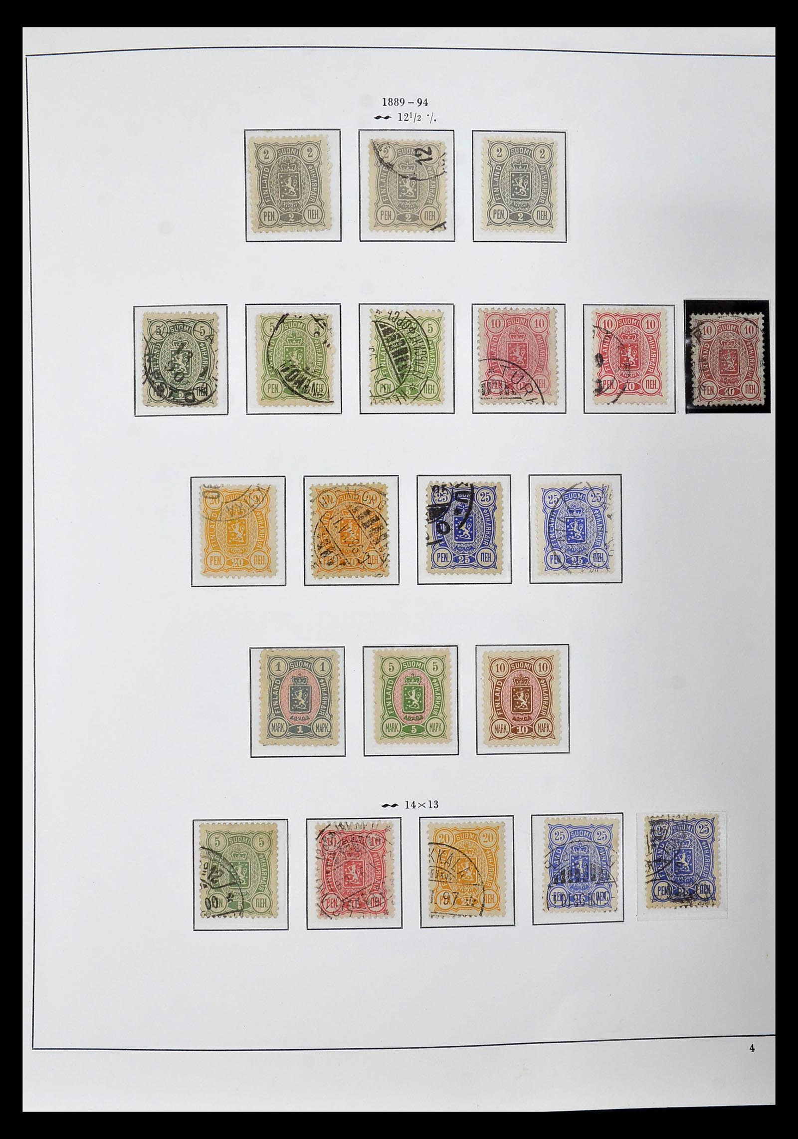 34955 006 - Postzegelverzameling 34955 Finland 1856-1990.