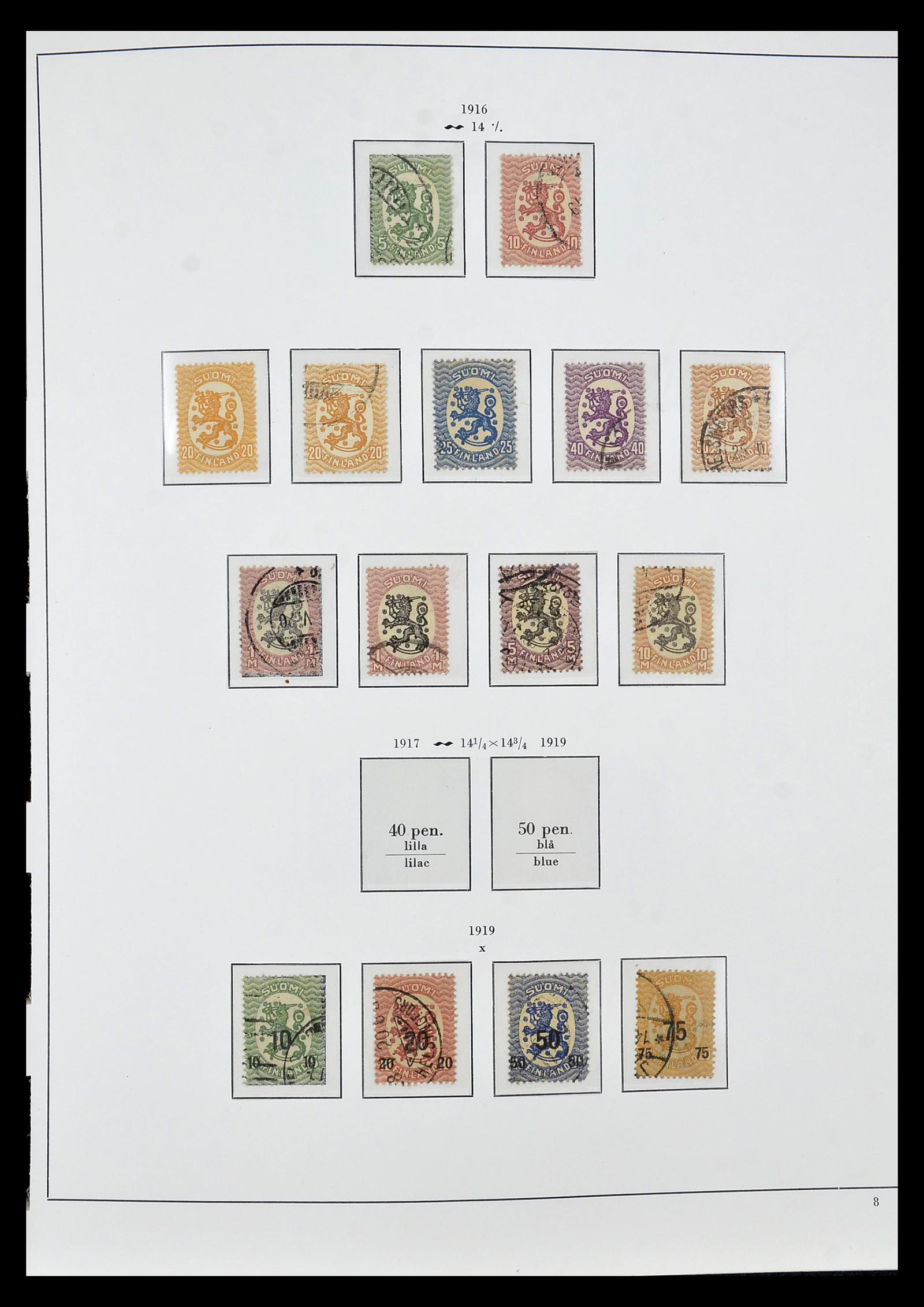 34955 010 - Postzegelverzameling 34955 Finland 1856-1990.