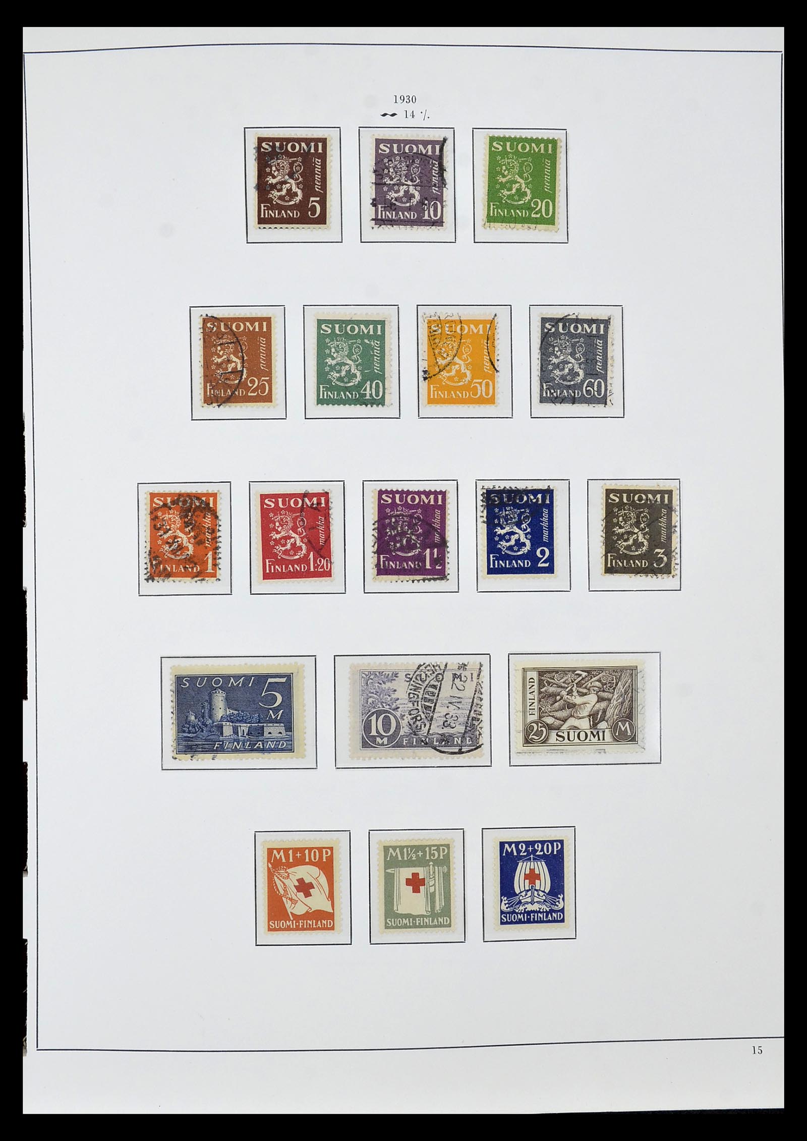 34955 017 - Postzegelverzameling 34955 Finland 1856-1990.