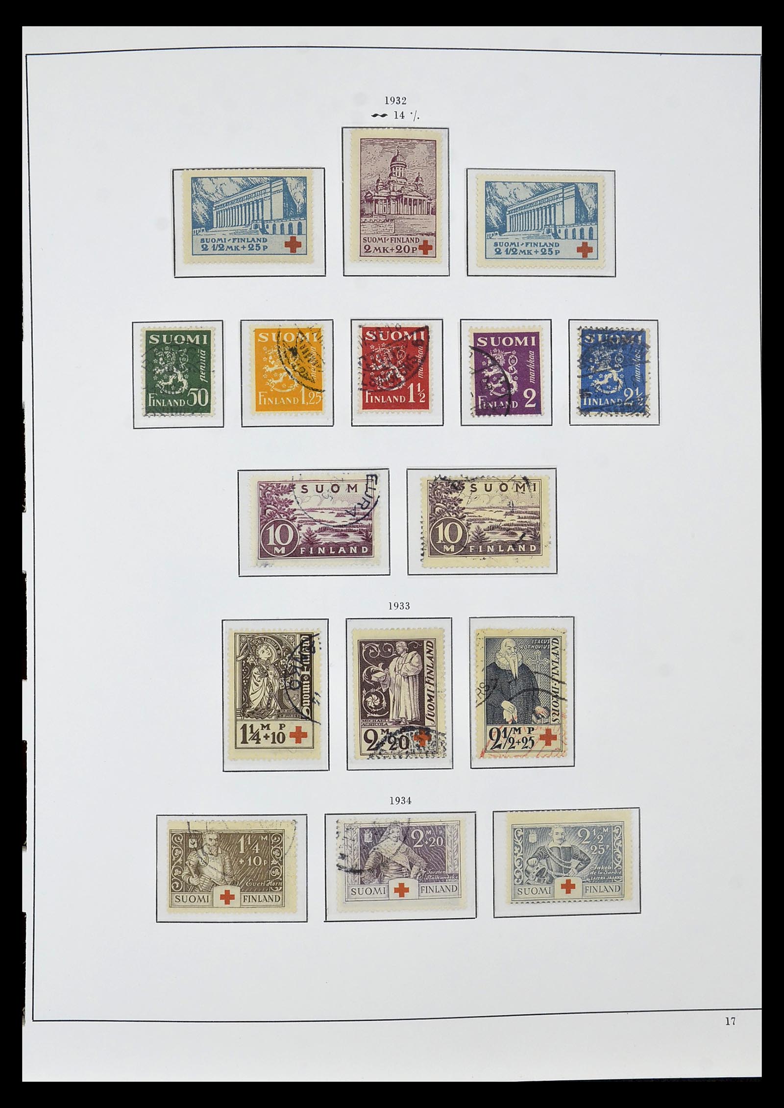 34955 019 - Postzegelverzameling 34955 Finland 1856-1990.