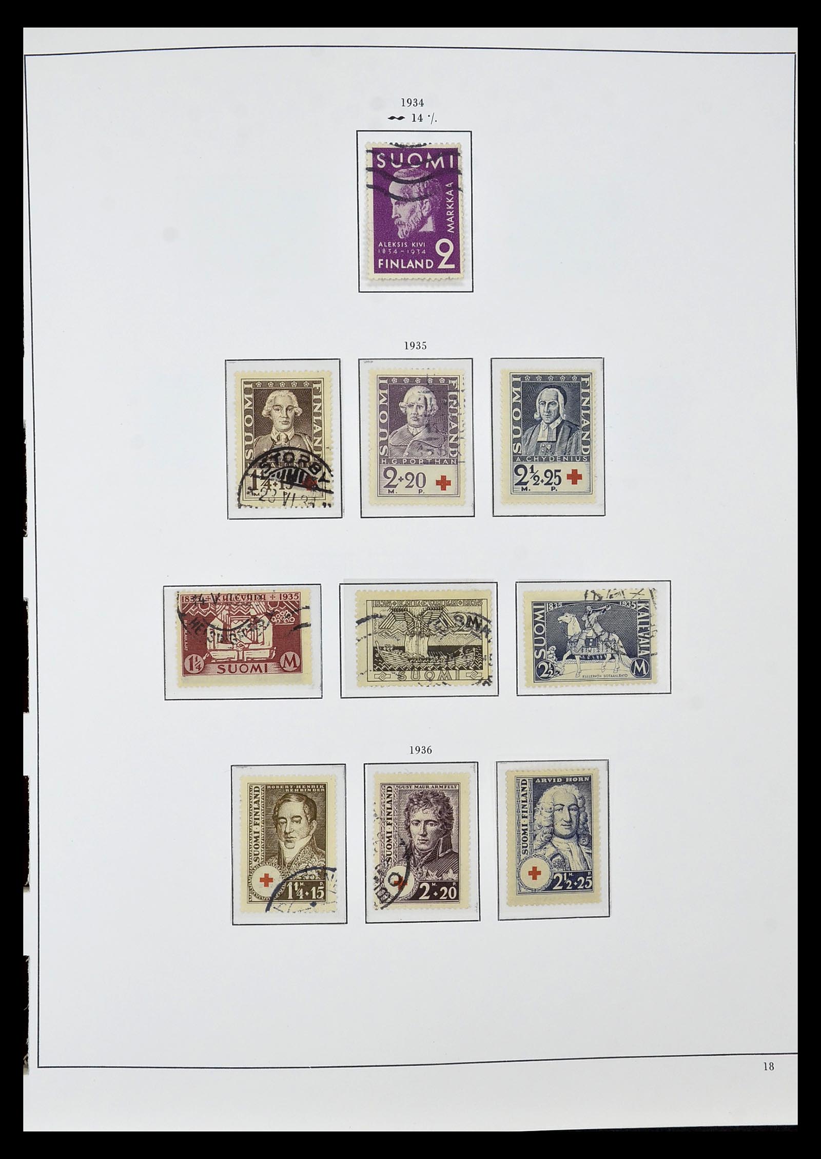 34955 020 - Postzegelverzameling 34955 Finland 1856-1990.