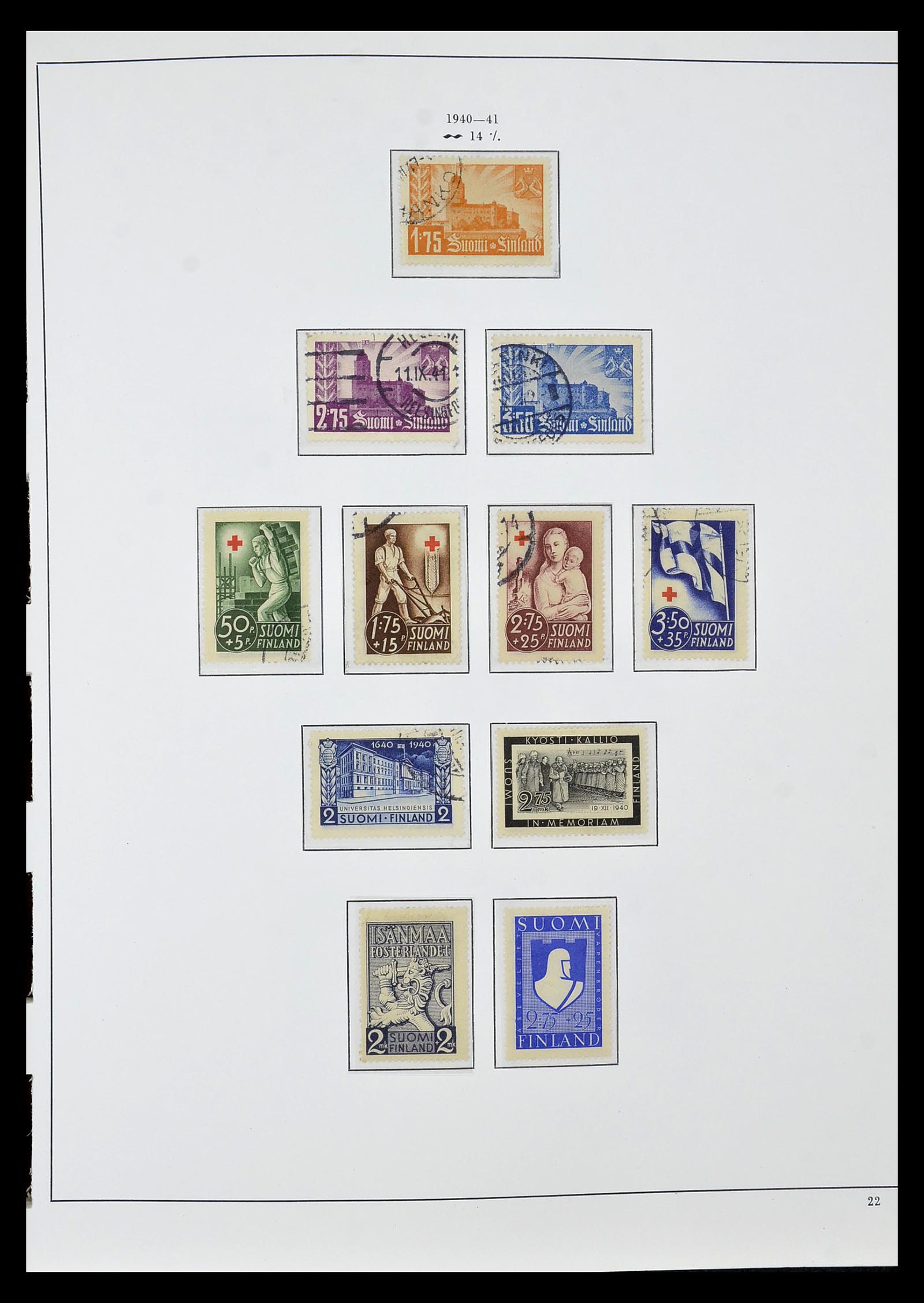 34955 024 - Postzegelverzameling 34955 Finland 1856-1990.