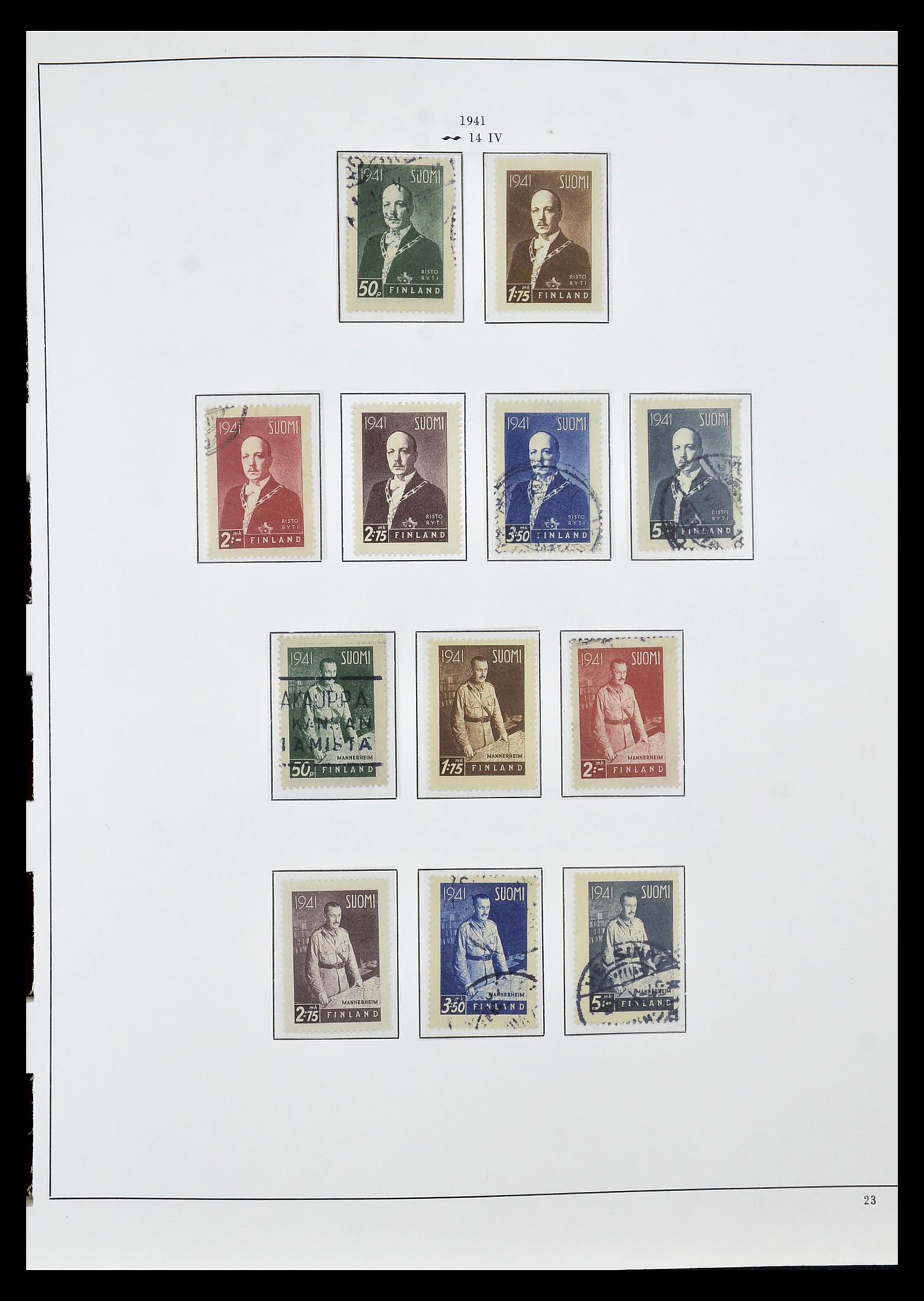 34955 025 - Postzegelverzameling 34955 Finland 1856-1990.