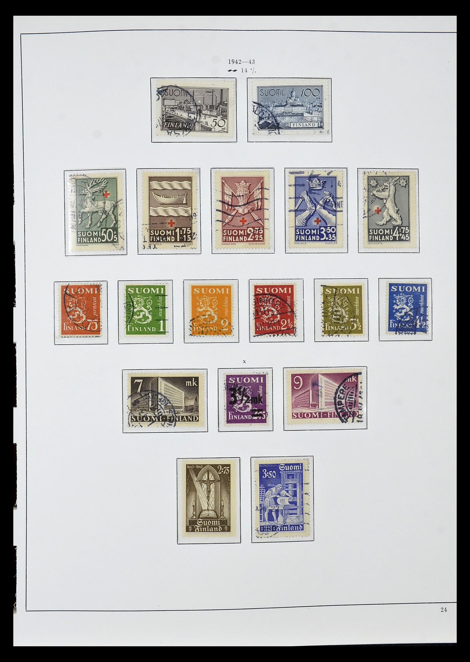 34955 026 - Postzegelverzameling 34955 Finland 1856-1990.