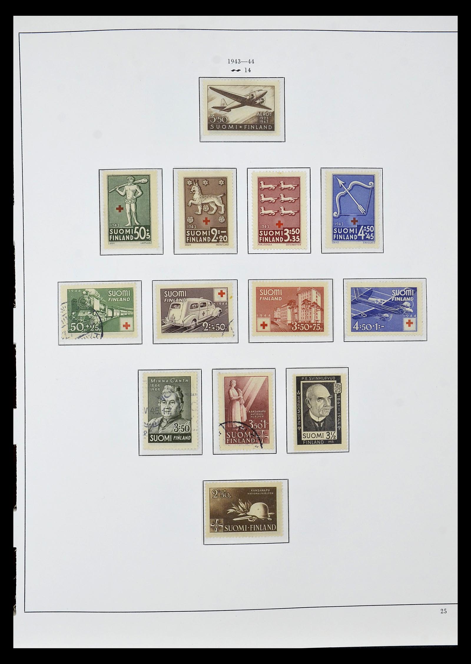 34955 027 - Postzegelverzameling 34955 Finland 1856-1990.