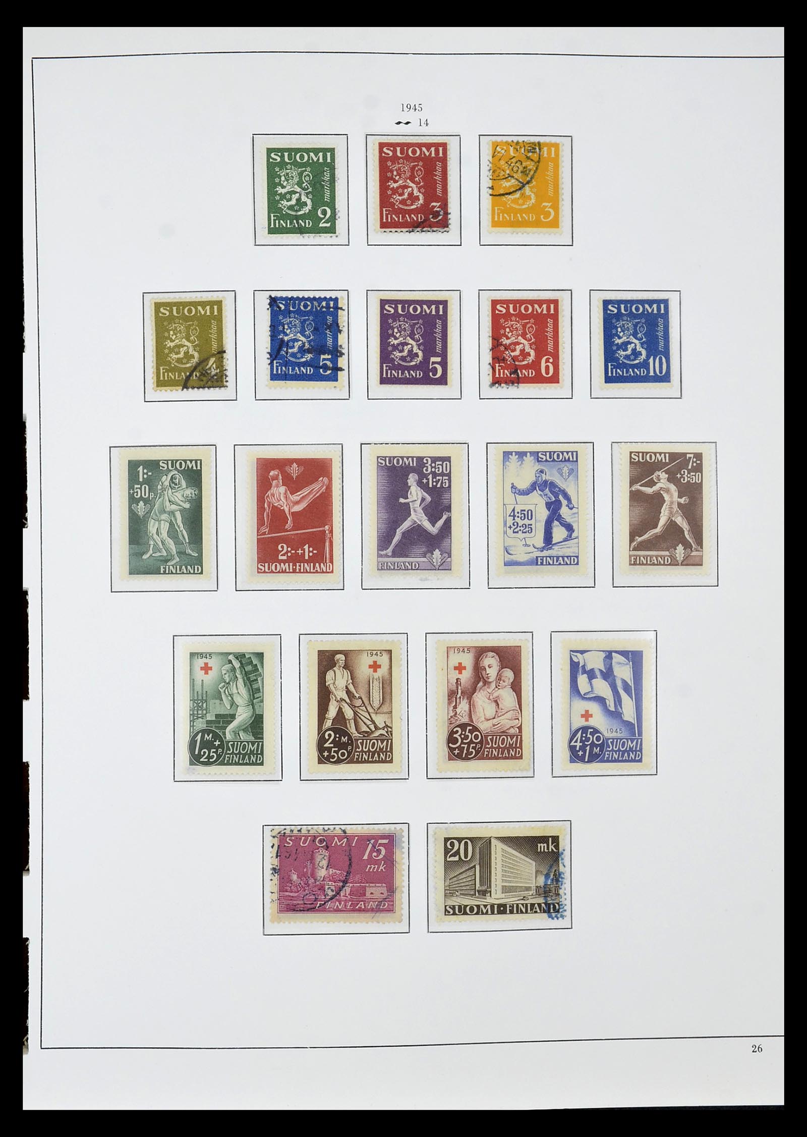 34955 028 - Postzegelverzameling 34955 Finland 1856-1990.