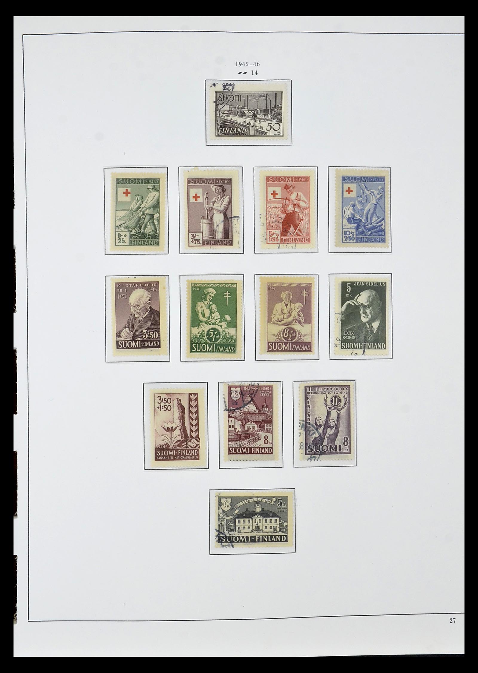 34955 029 - Postzegelverzameling 34955 Finland 1856-1990.