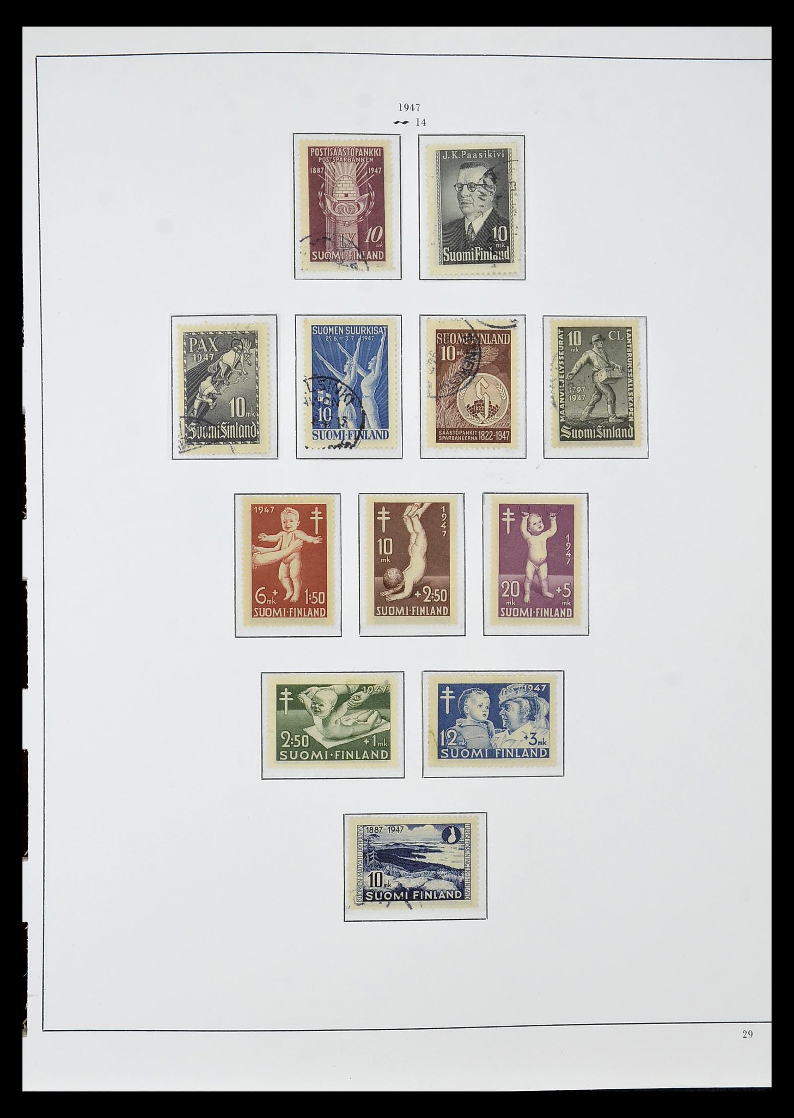34955 031 - Postzegelverzameling 34955 Finland 1856-1990.