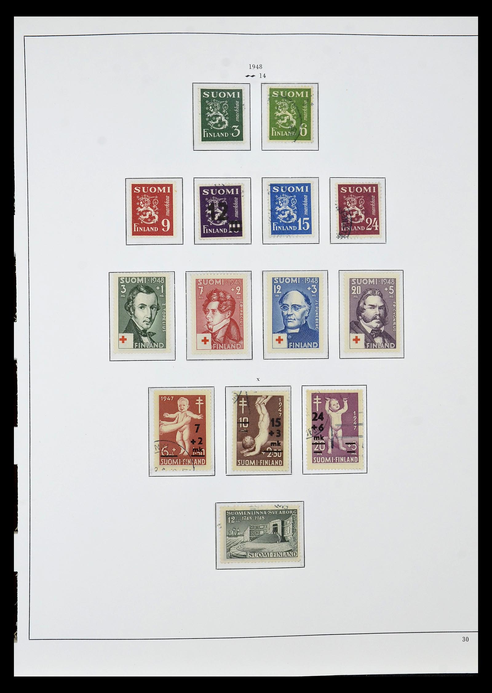 34955 032 - Postzegelverzameling 34955 Finland 1856-1990.