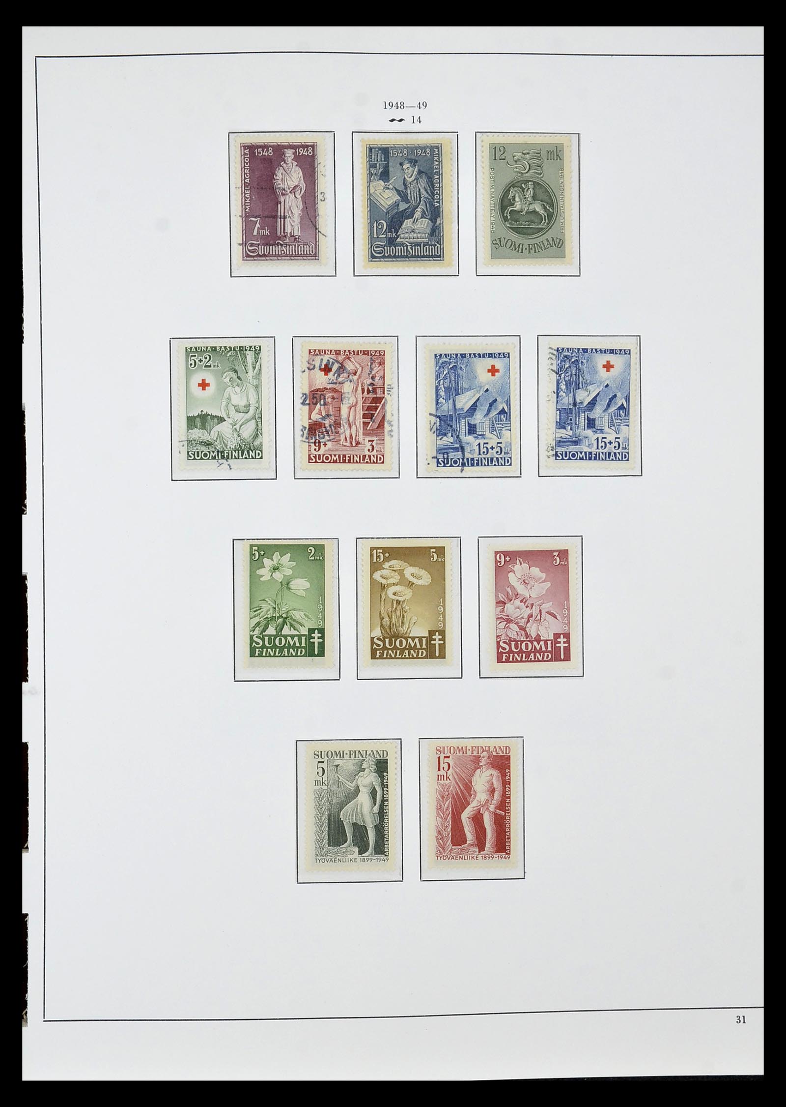34955 033 - Postzegelverzameling 34955 Finland 1856-1990.