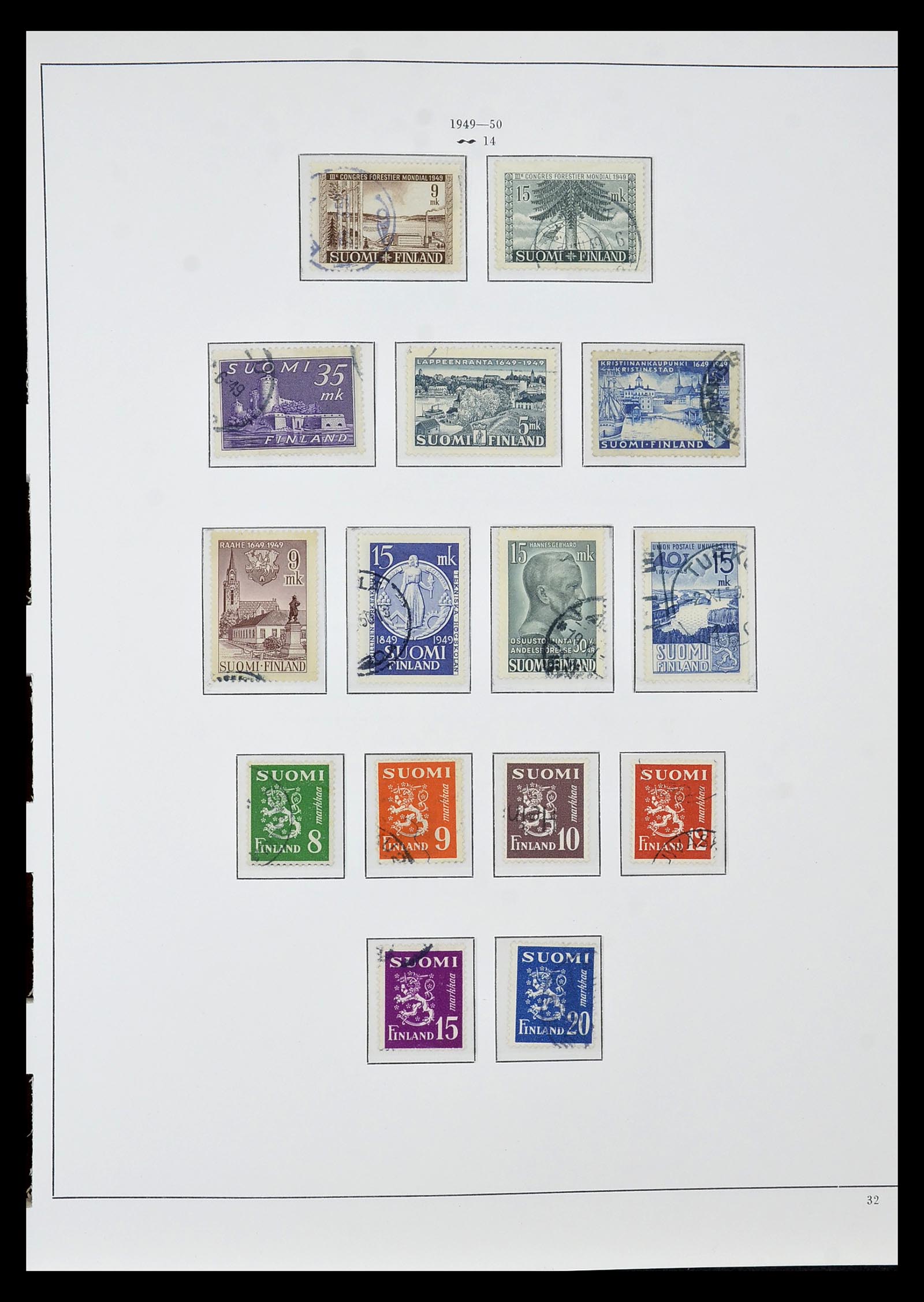 34955 034 - Postzegelverzameling 34955 Finland 1856-1990.