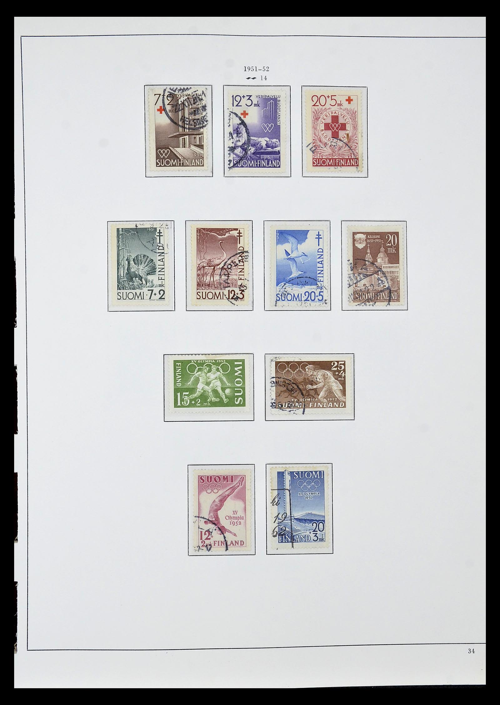 34955 036 - Postzegelverzameling 34955 Finland 1856-1990.