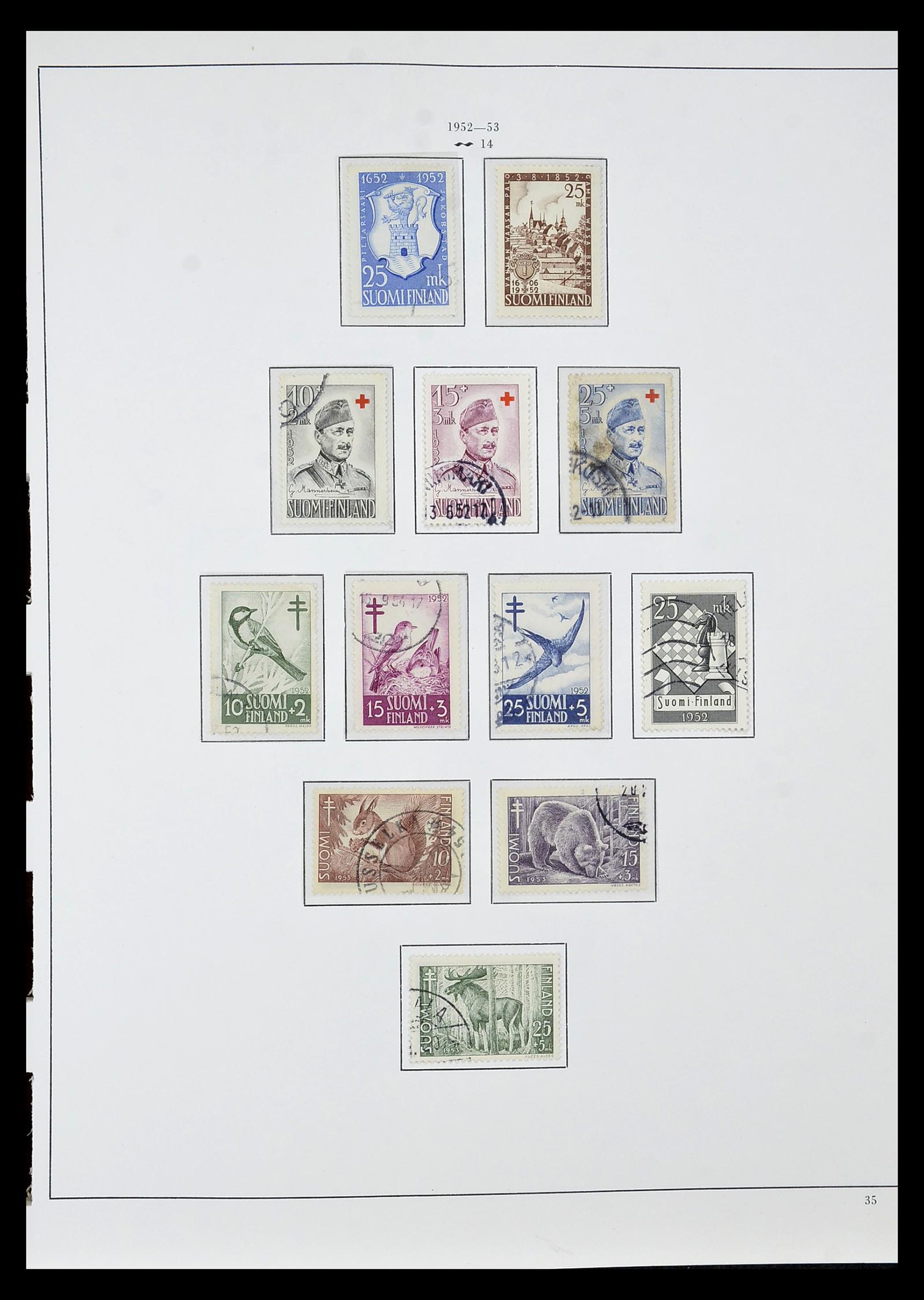 34955 037 - Postzegelverzameling 34955 Finland 1856-1990.