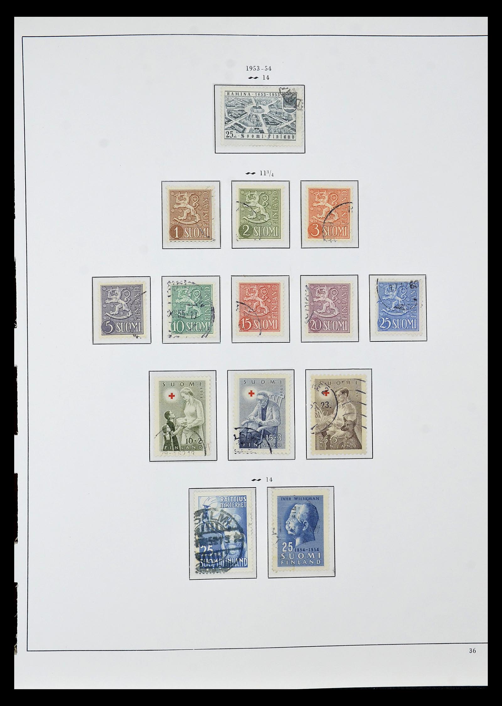34955 038 - Postzegelverzameling 34955 Finland 1856-1990.