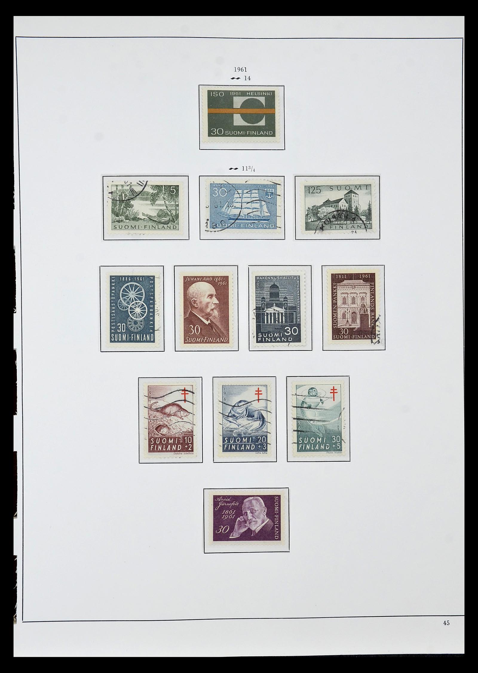 34955 047 - Postzegelverzameling 34955 Finland 1856-1990.