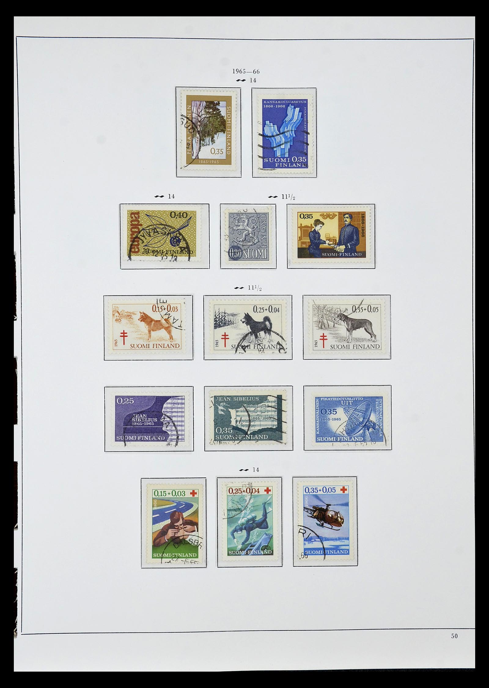 34955 052 - Postzegelverzameling 34955 Finland 1856-1990.