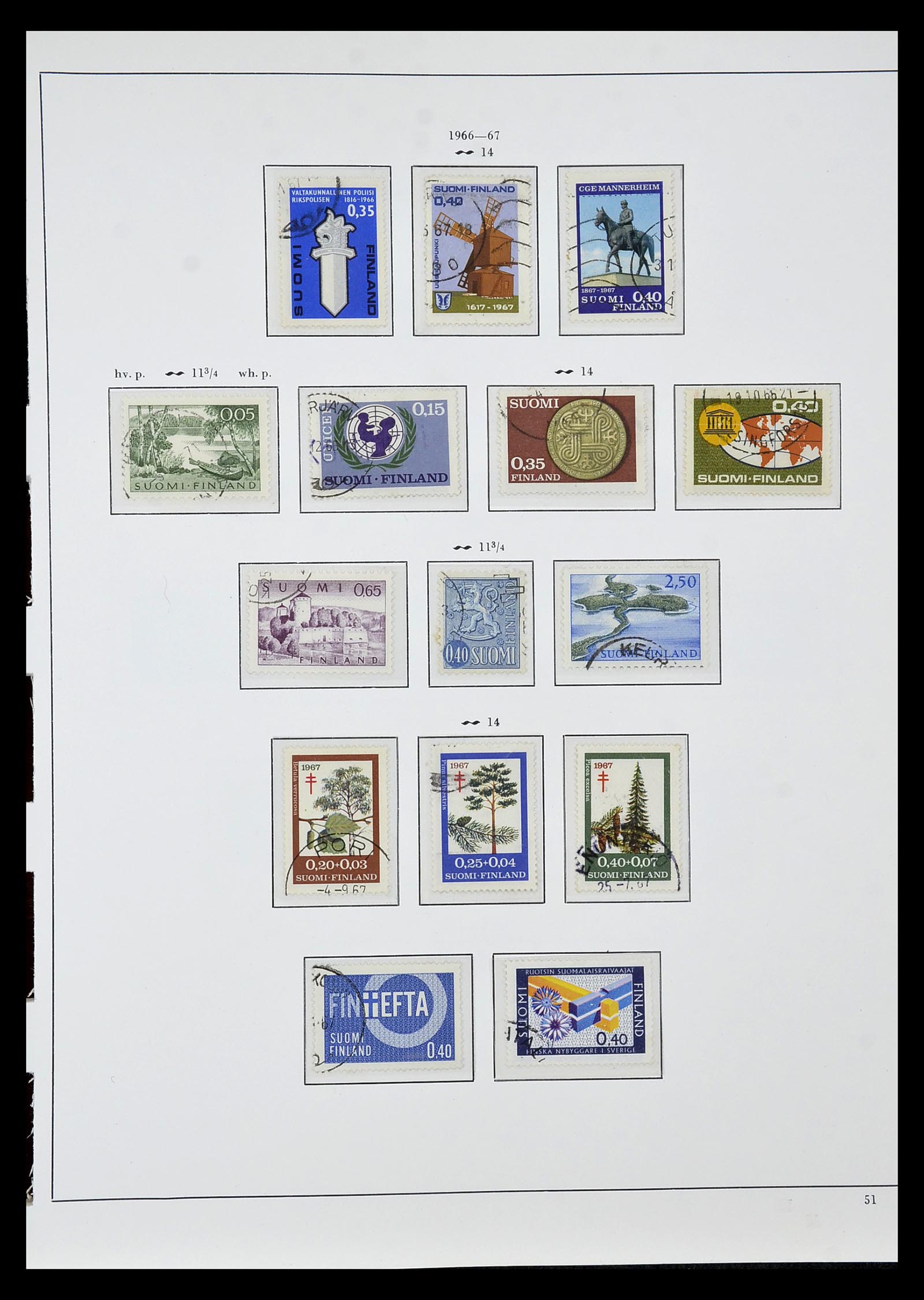 34955 053 - Postzegelverzameling 34955 Finland 1856-1990.