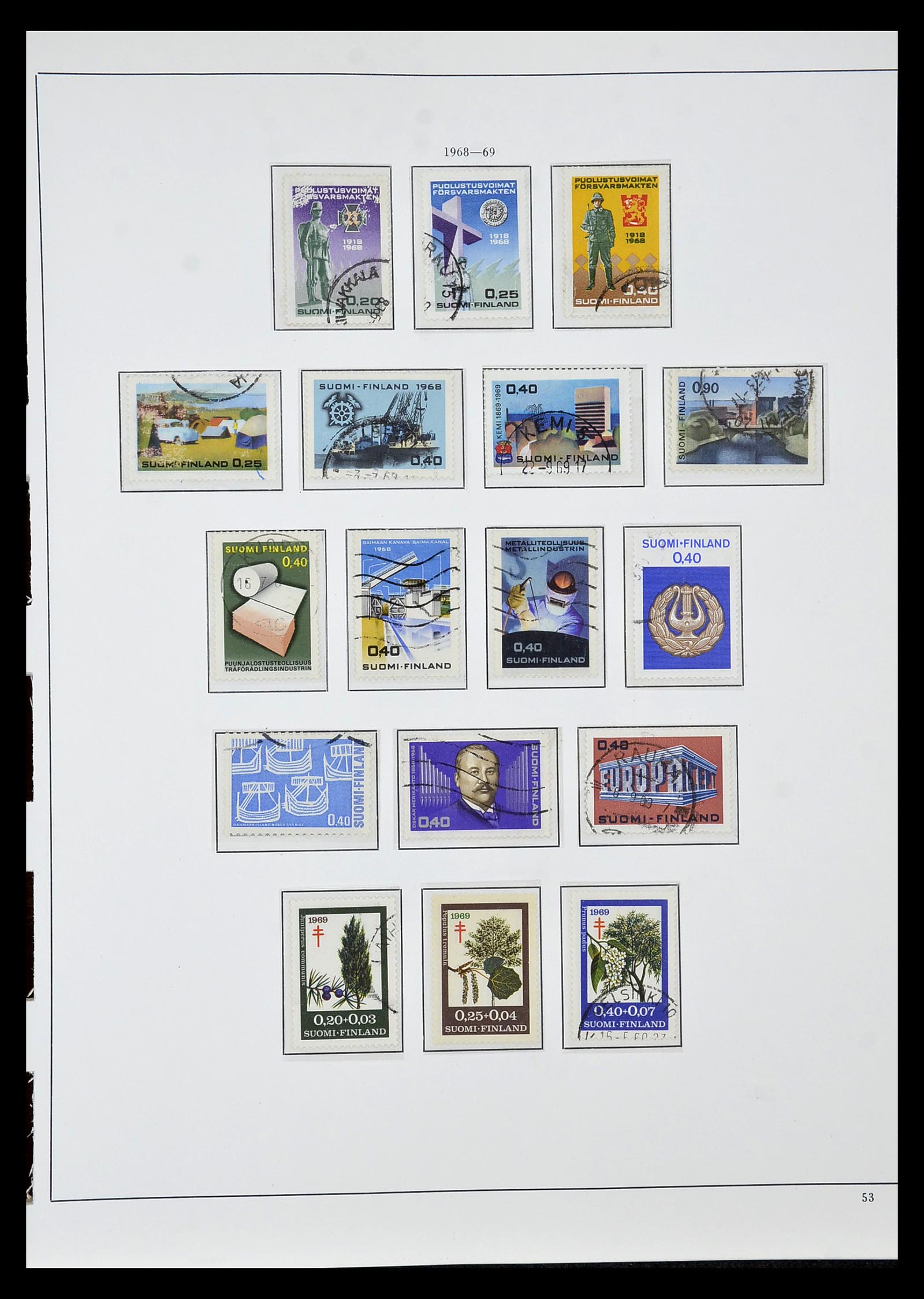 34955 055 - Postzegelverzameling 34955 Finland 1856-1990.