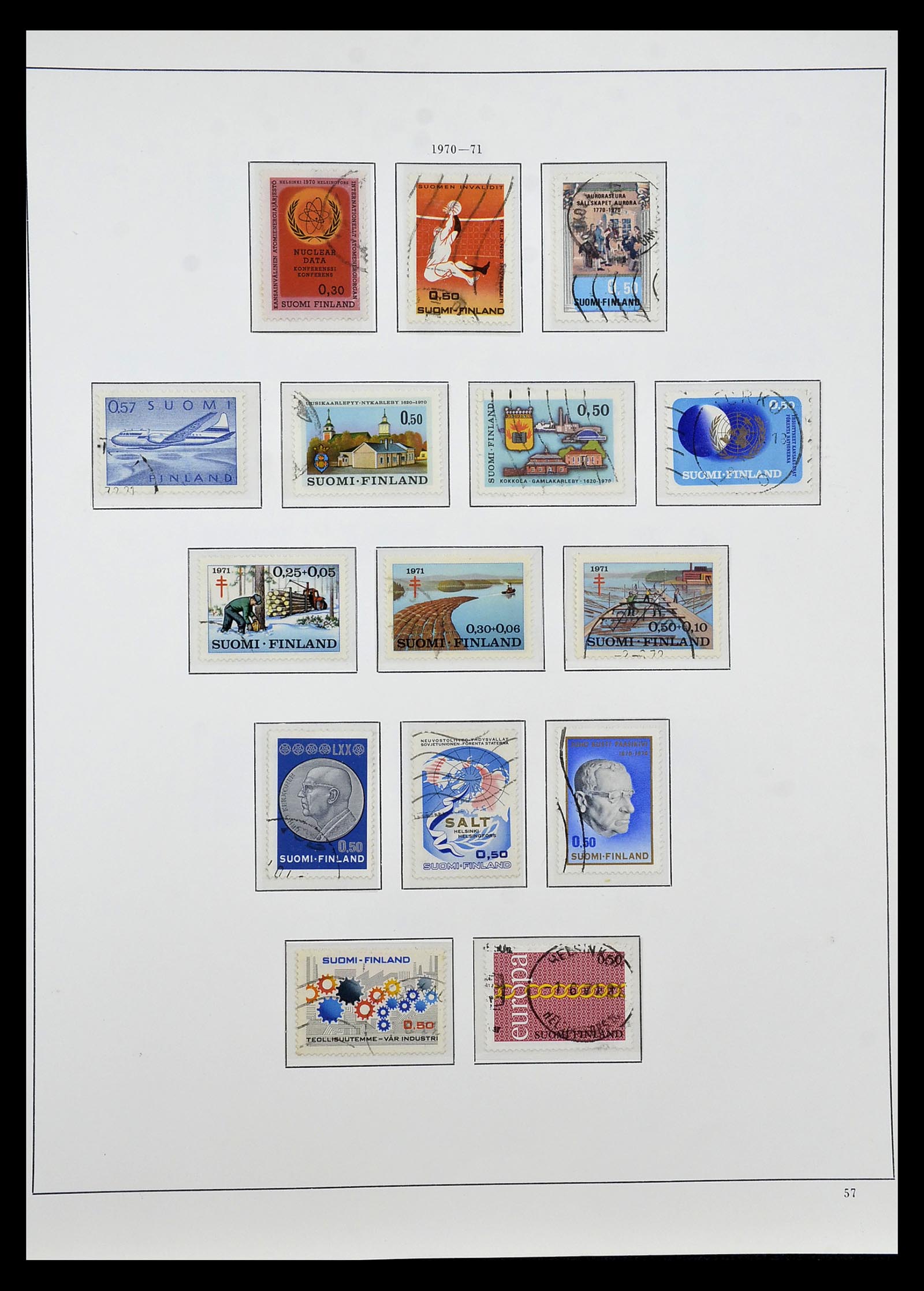 34955 058 - Postzegelverzameling 34955 Finland 1856-1990.