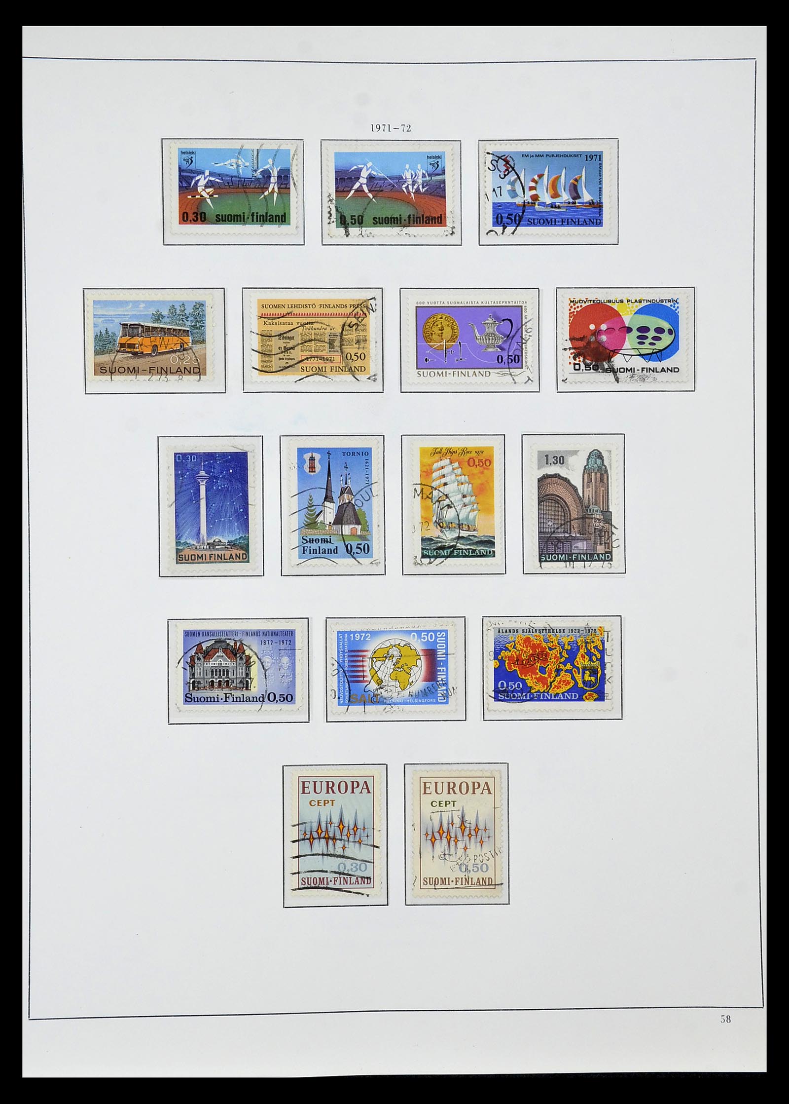 34955 059 - Postzegelverzameling 34955 Finland 1856-1990.