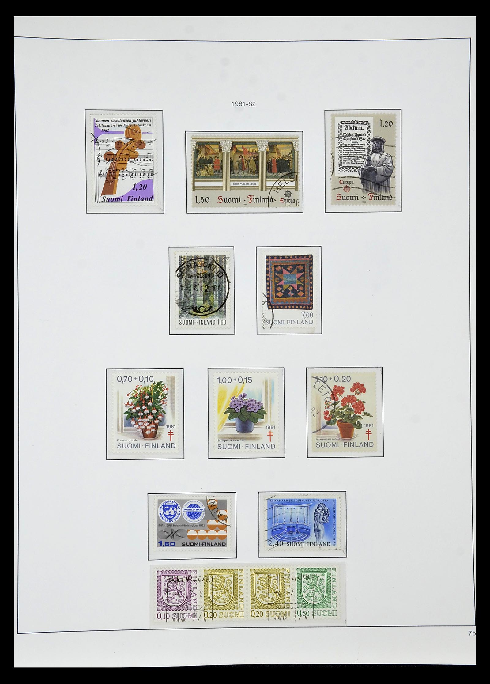 34955 076 - Postzegelverzameling 34955 Finland 1856-1990.