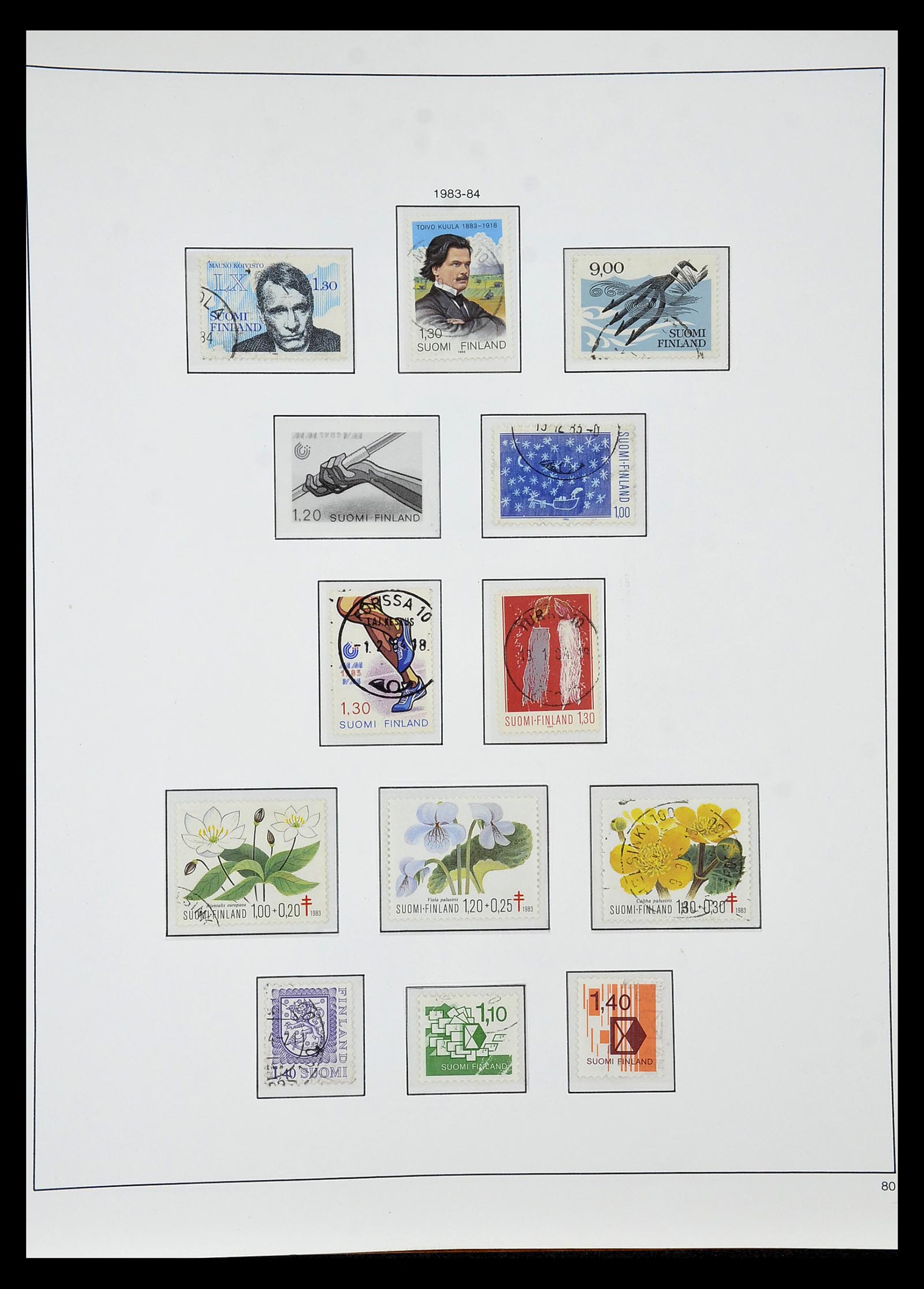 34955 081 - Postzegelverzameling 34955 Finland 1856-1990.