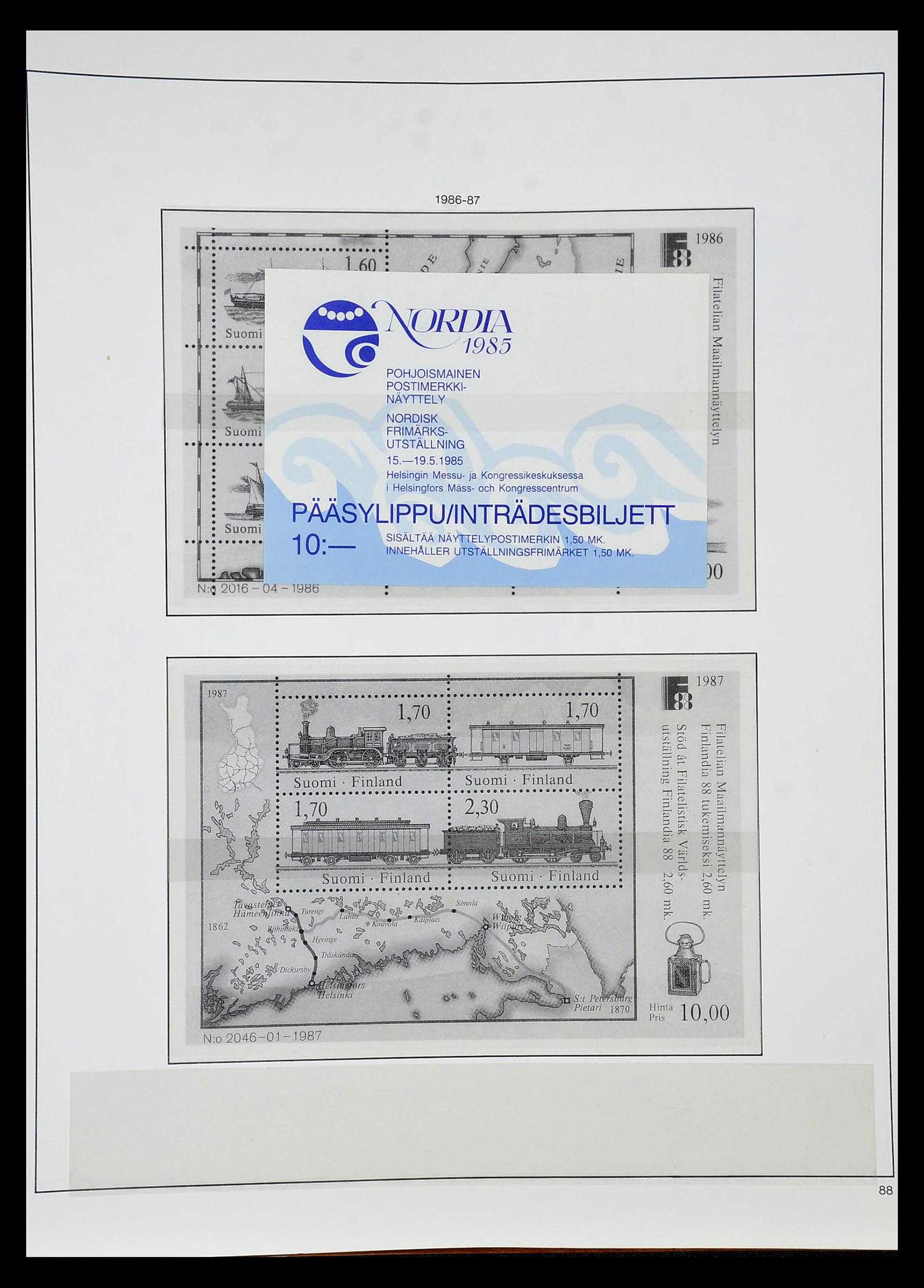 34955 089 - Postzegelverzameling 34955 Finland 1856-1990.