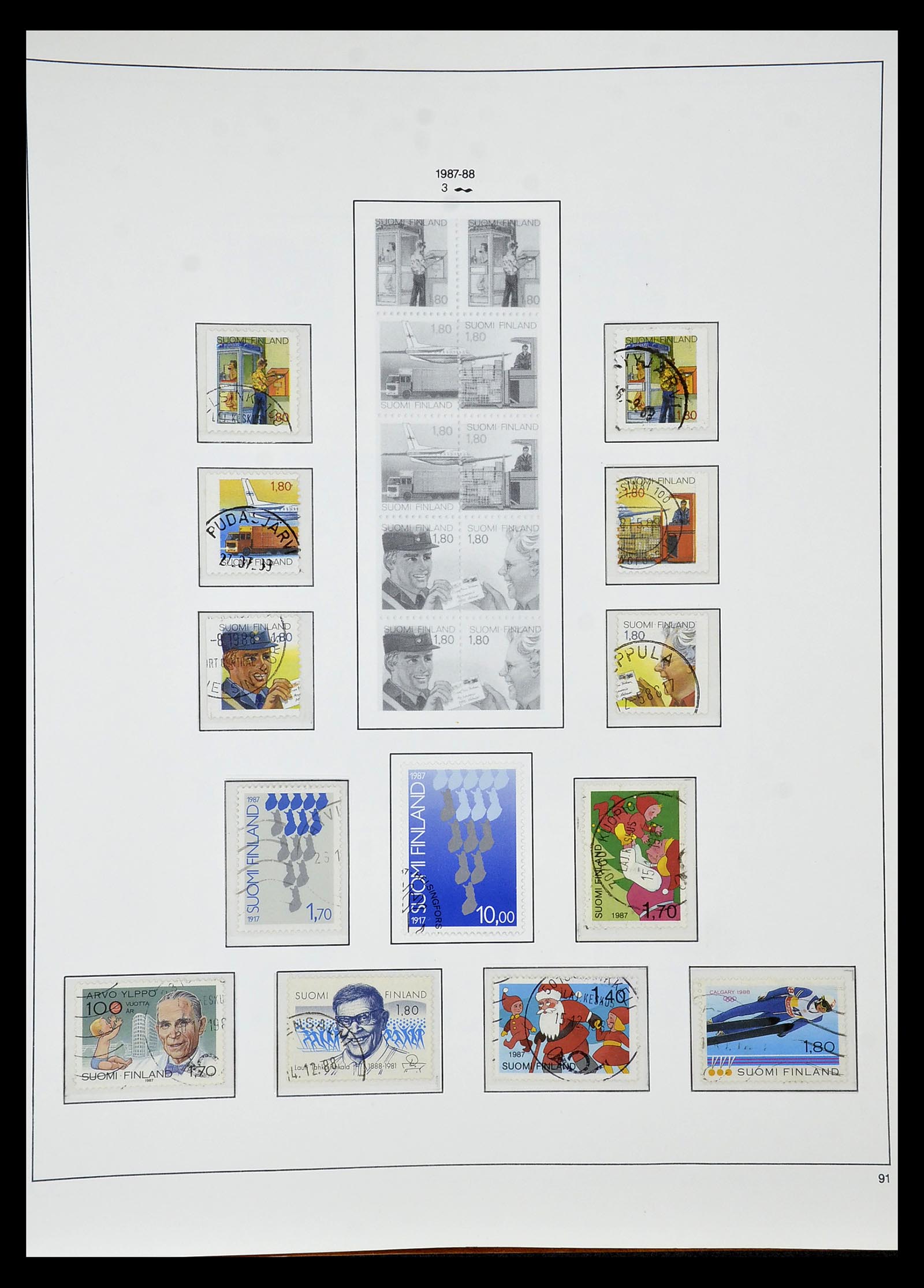 34955 092 - Postzegelverzameling 34955 Finland 1856-1990.